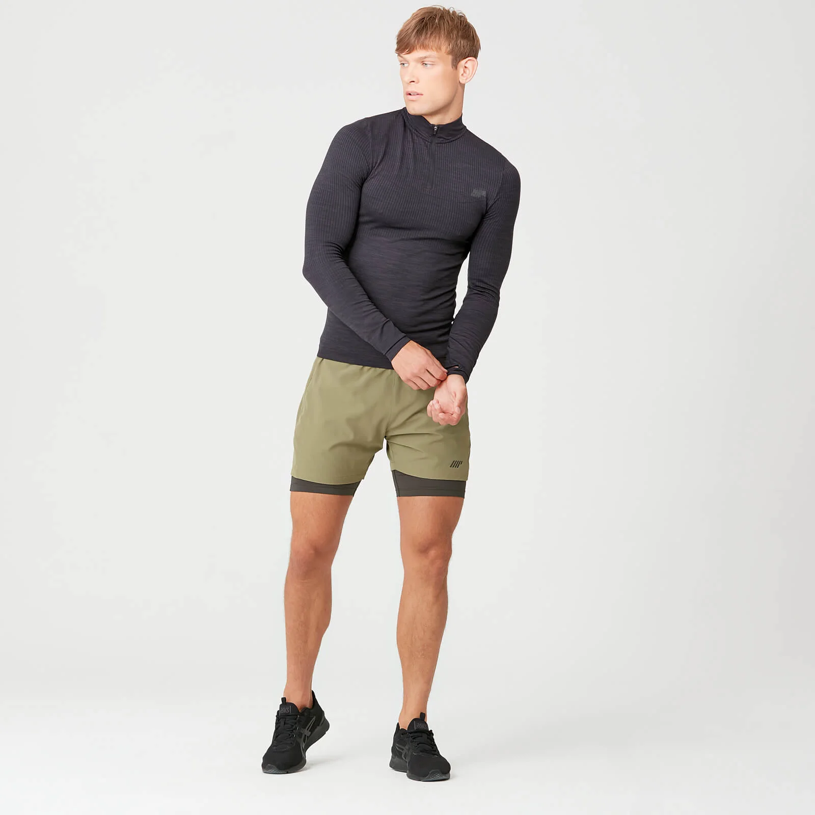 MP Men's Seamless 1/4 Zip Top - Slate - XS 图片 1