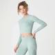 Shape Seamless 无缝系列 女士短版长袖上衣 - 湖水绿
