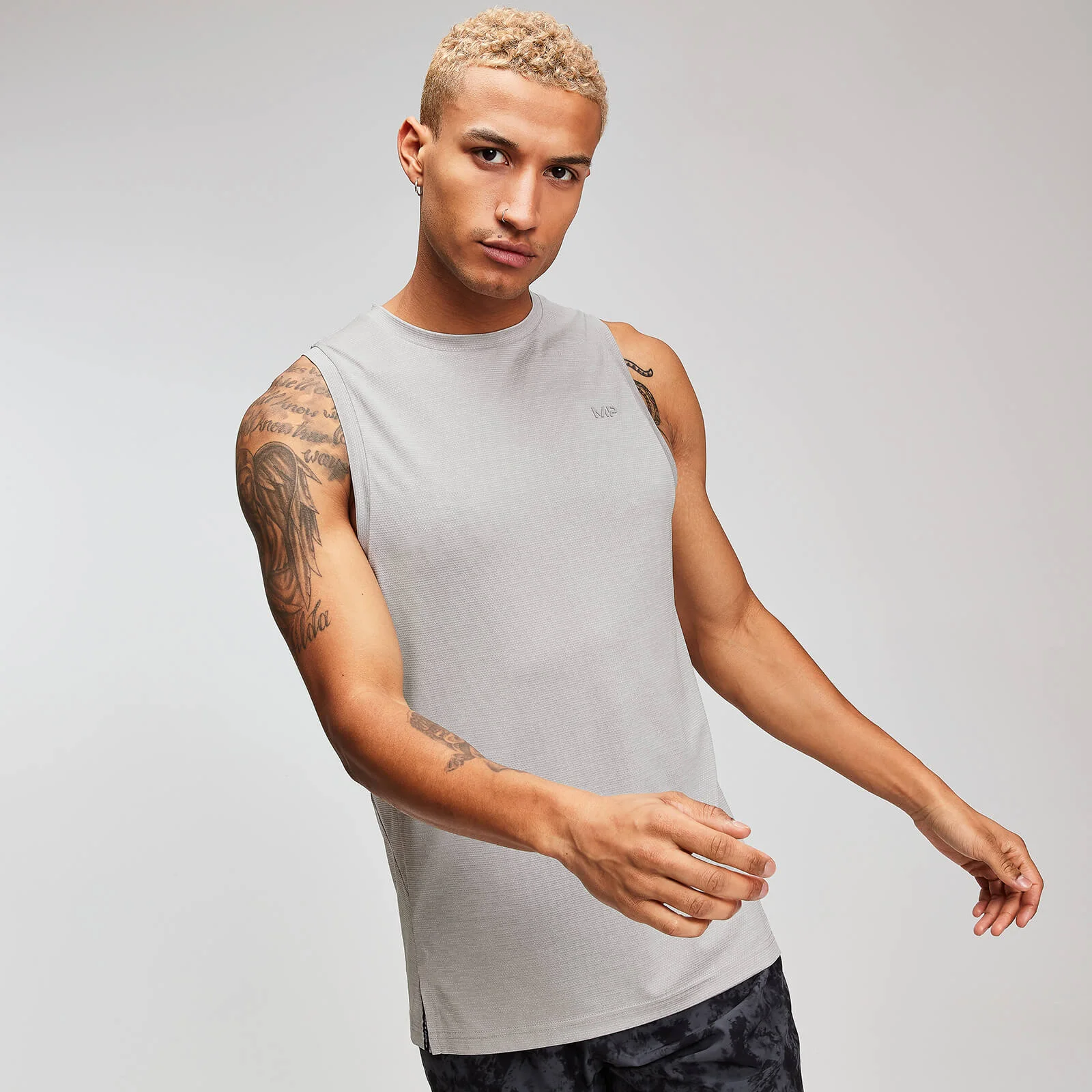 男士无袖运动休闲背心 - 大理石灰 - XS 图片 1