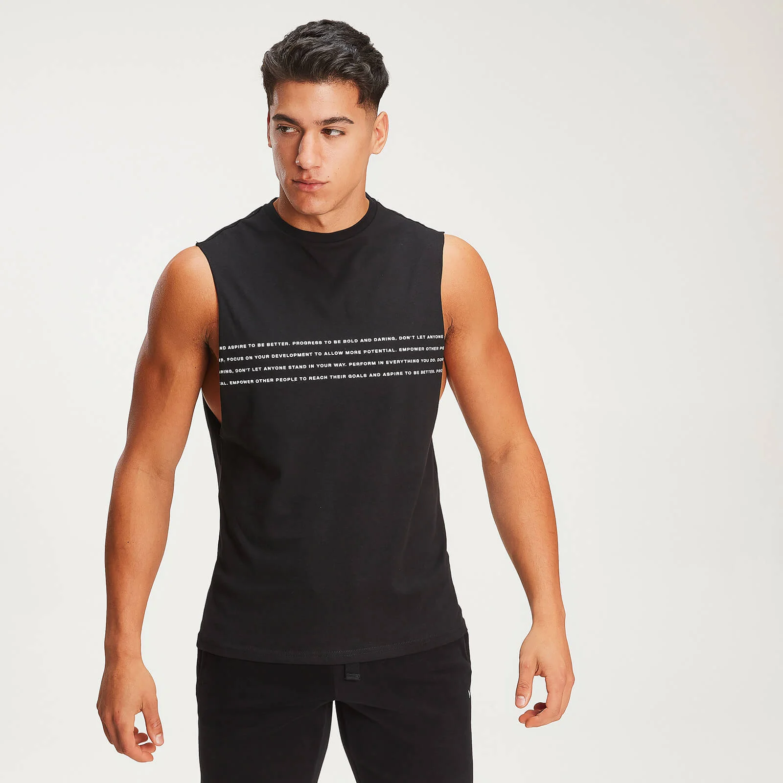 MP Men's Rest Day Slogan Drop Armhole Tank - Black - XS 图片 1