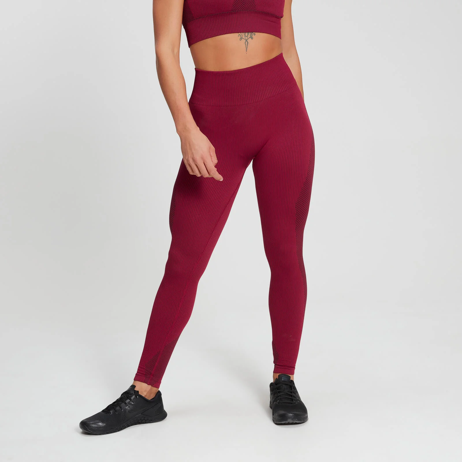 MP Women's Training Ribbed Seamless Leggings - Plum - XS 图片 1