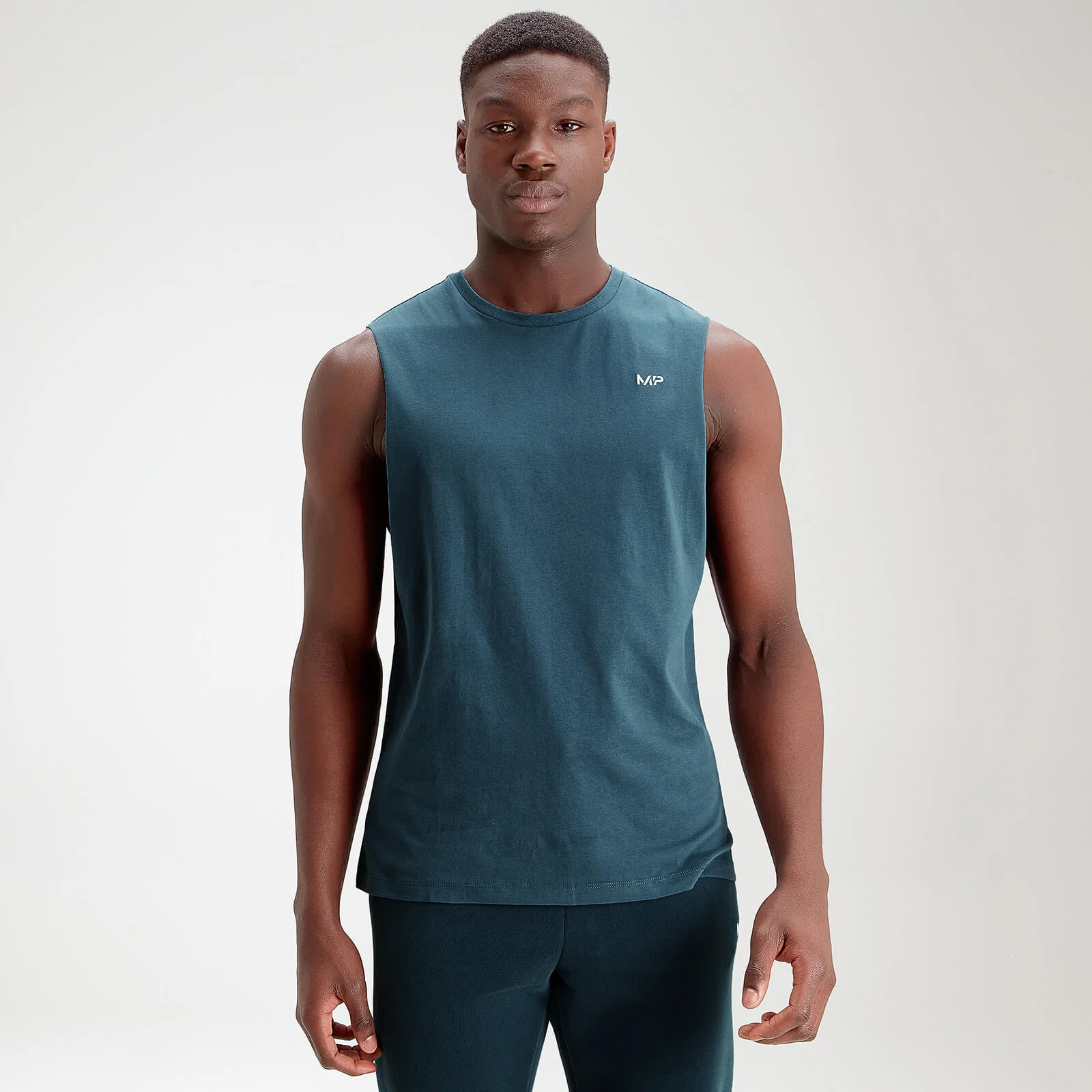 MP Men's Essentials Drop Armhole Tank - Deep Sea Blue - XXS 图片 1