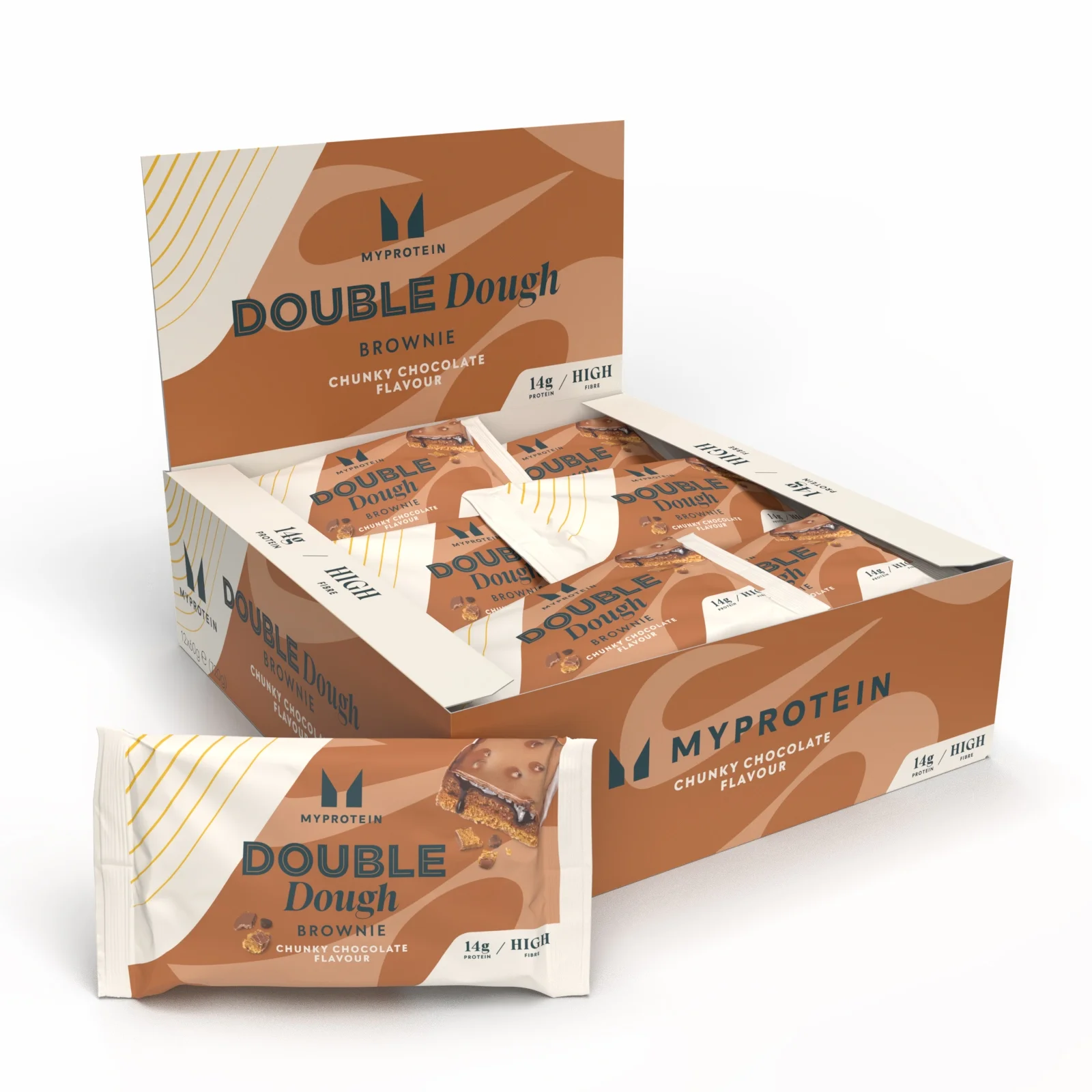 高蛋白双层夹心布朗尼 - 12 x 60g - 醇厚巧克力 图片 1