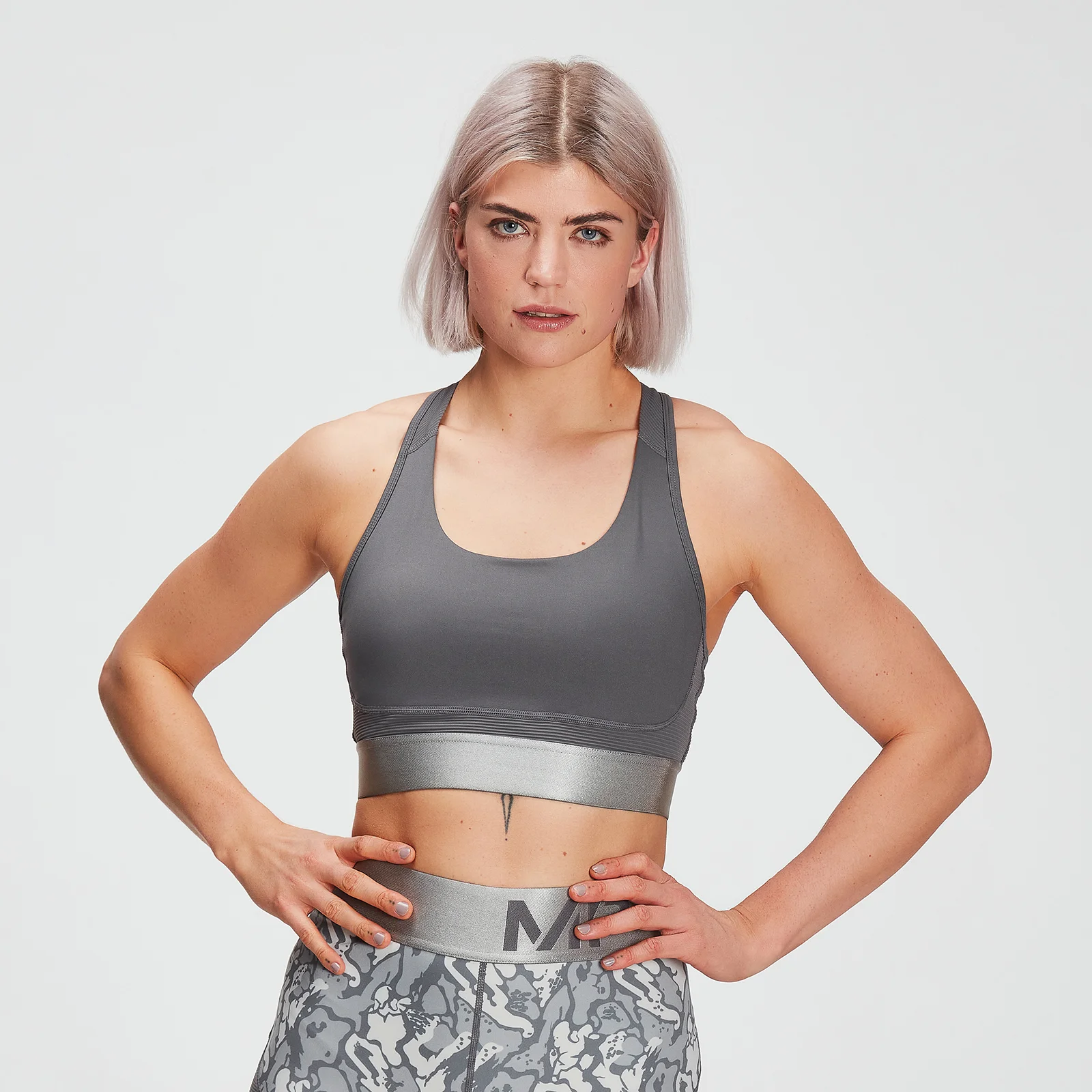 MP女士Adapt系列多纹理运动内衣 - 碳灰 - XXS 图片 1