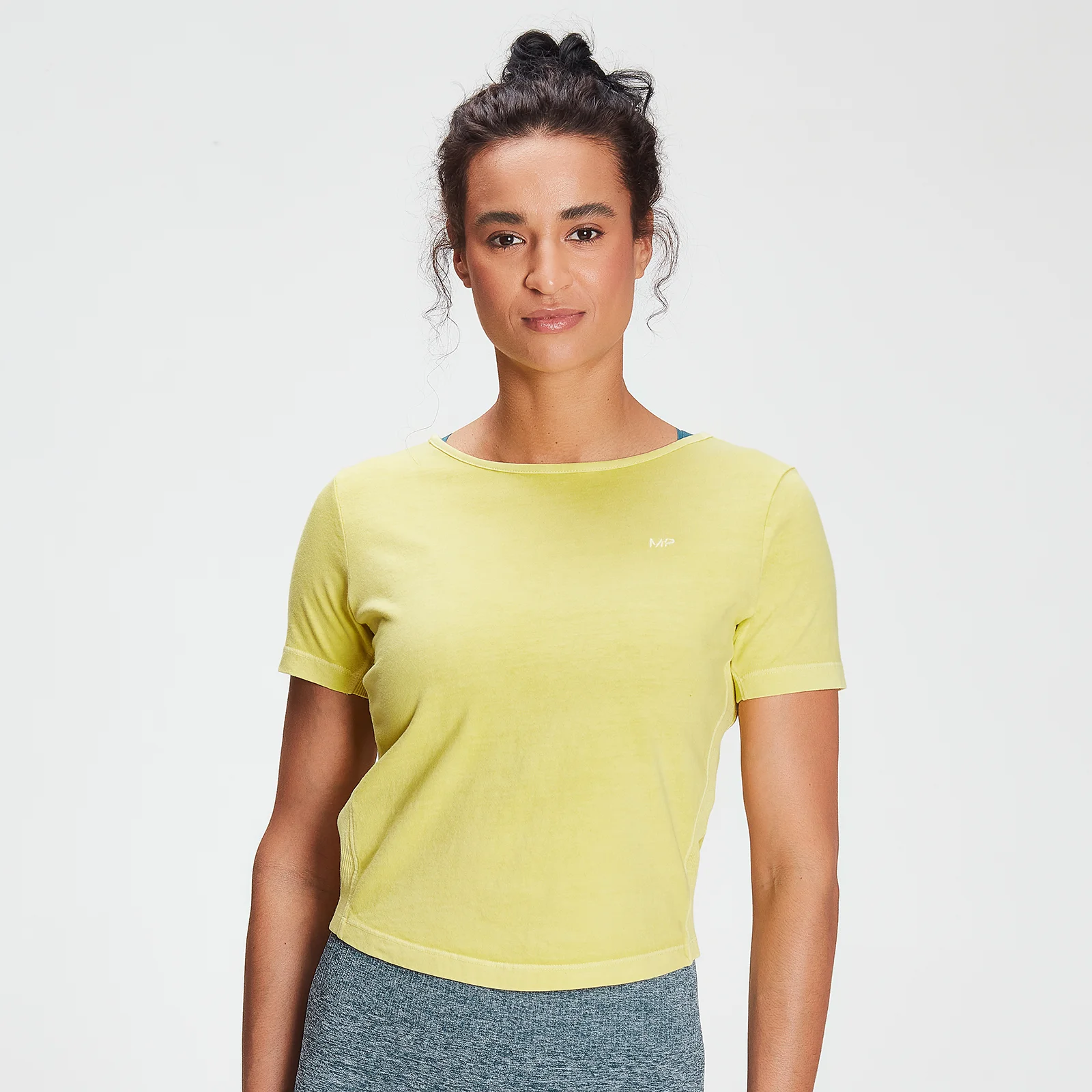 MP Women's Training Washed Tie Back T-shirt - Washed Yellow - XXS 图片 1