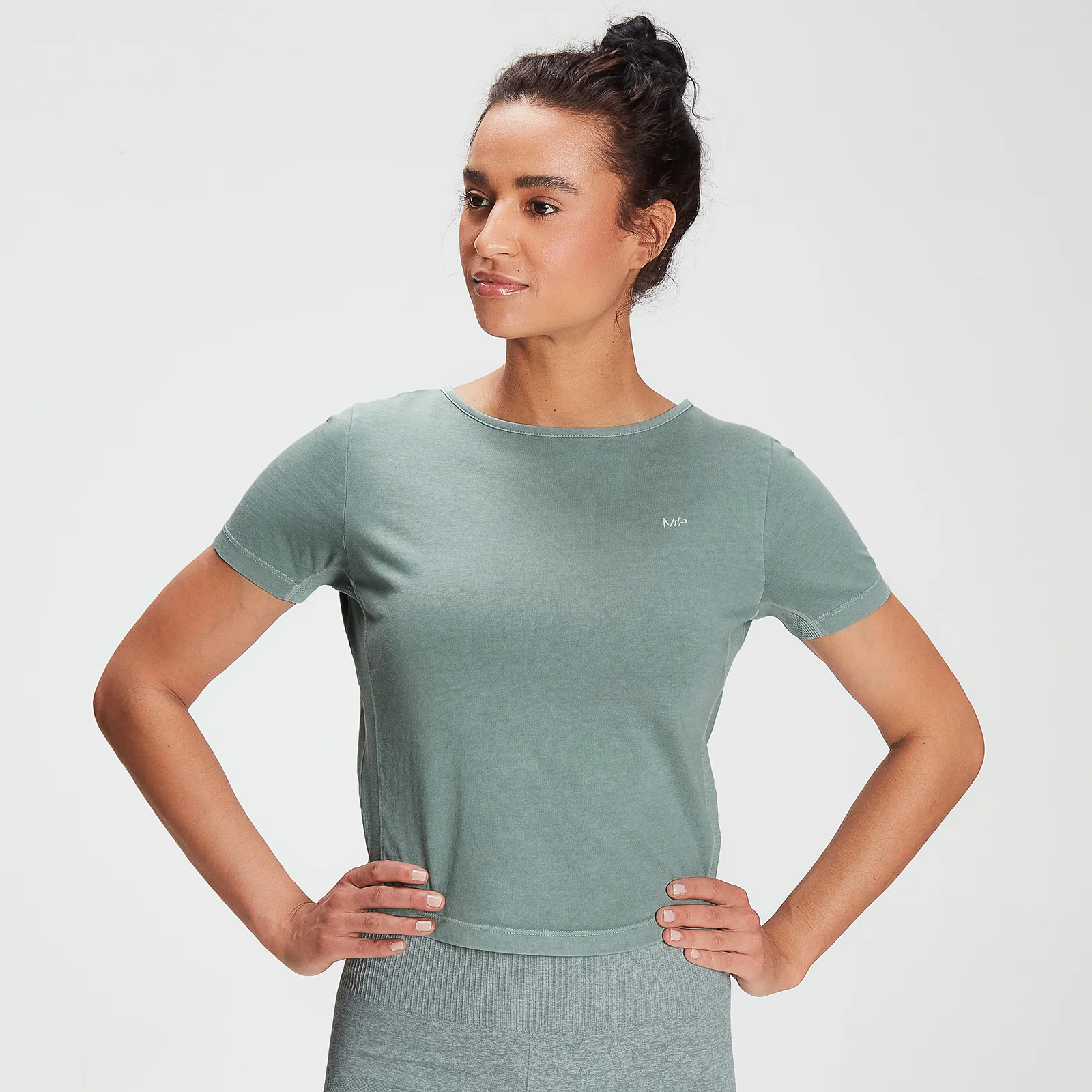 MP Women's Training Washed Tie Back T-shirt - Washed Green - XXS 图片 1