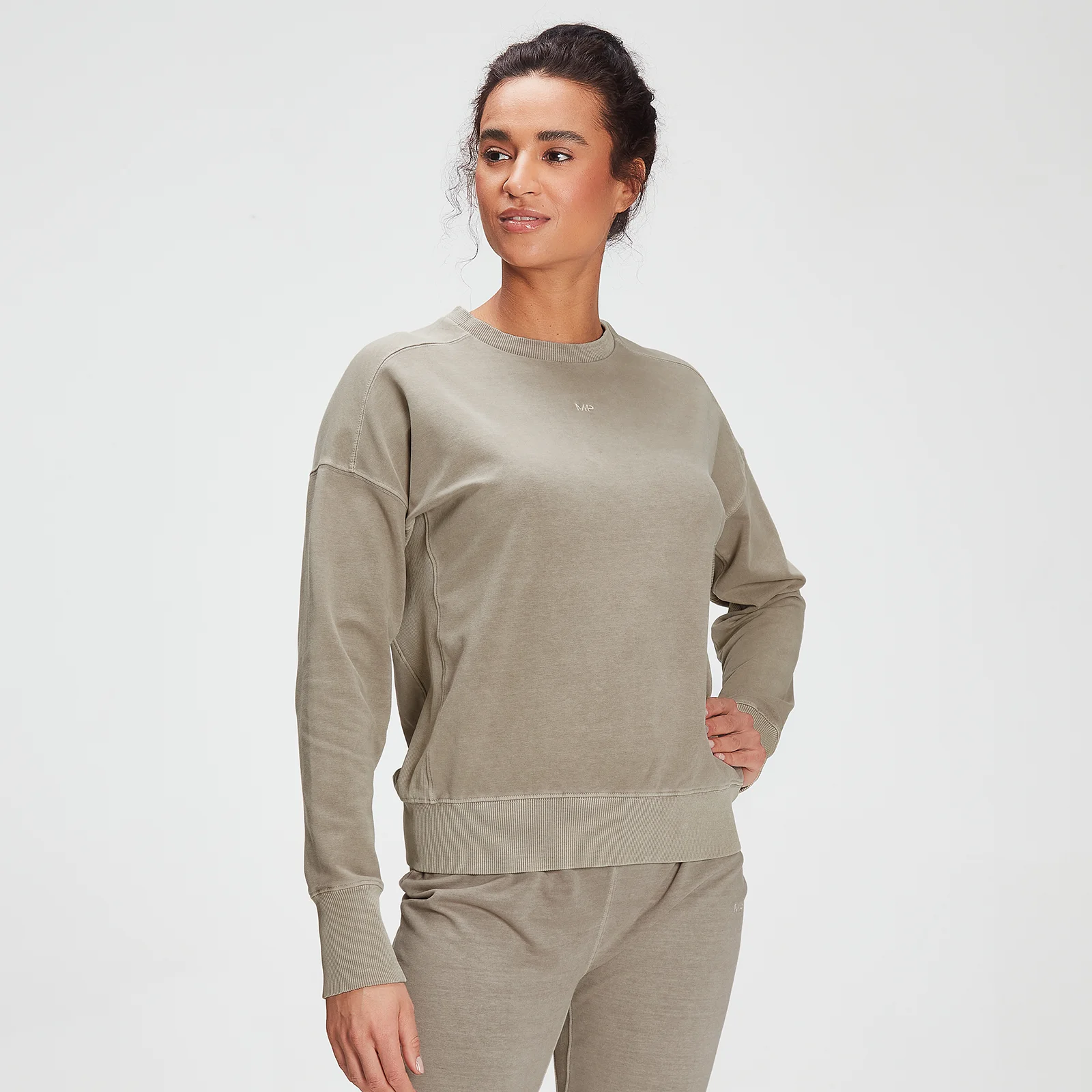 MP Women's Training Washed Crew Sweat - Taupe - XXS 图片 1