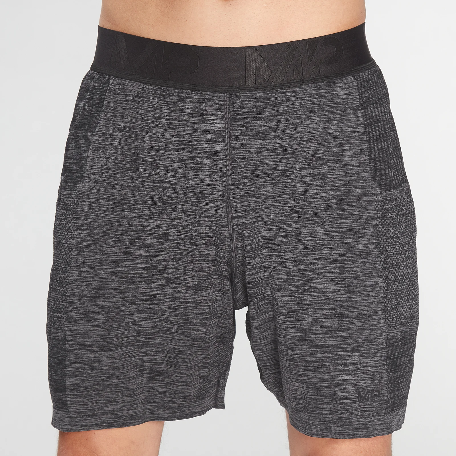 MP Men's Essential Seamless Shorts- Storm Grey Marl - XXS 图片 1
