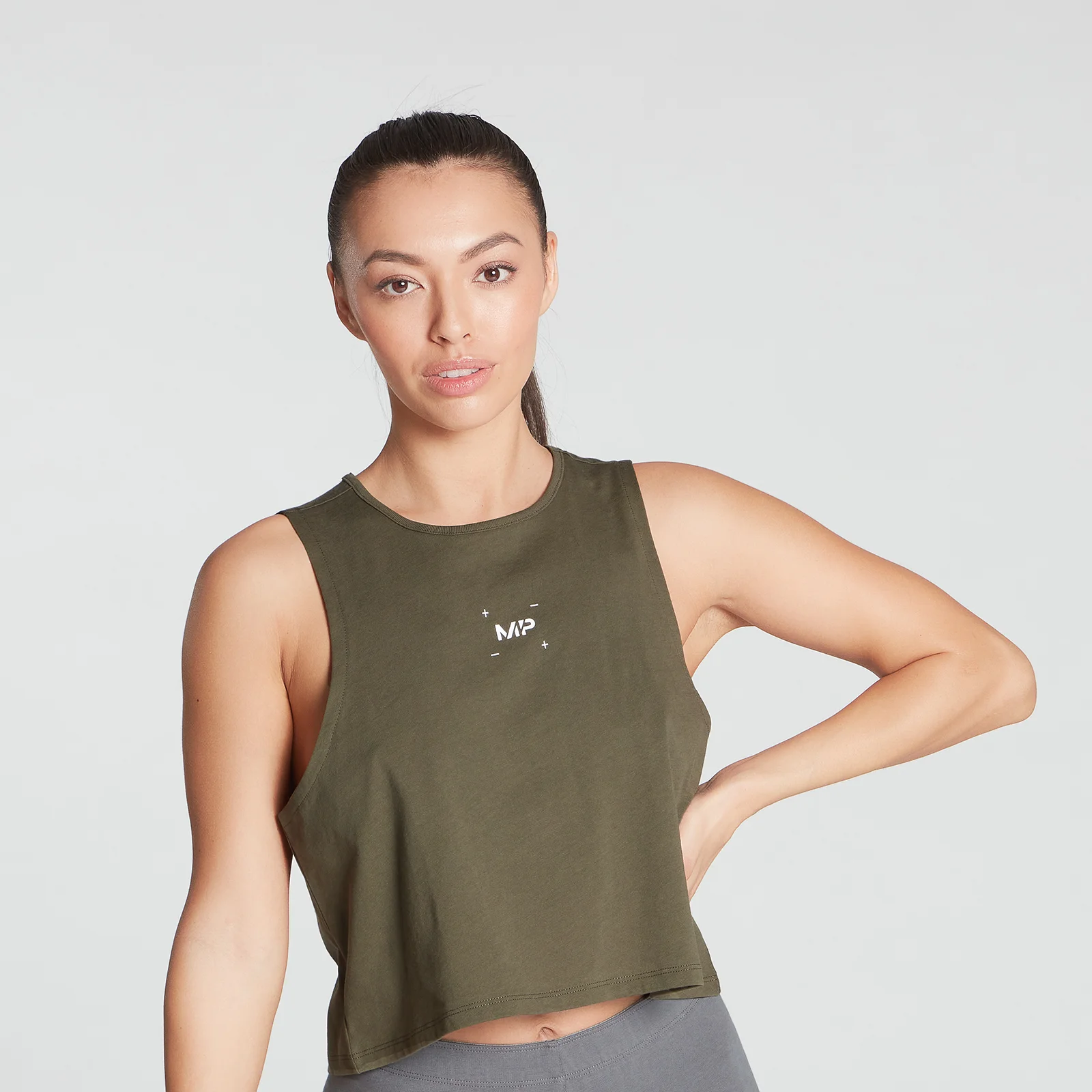 MP Women's Central Graphic Reach Vest - Dark Olive - XXS 图片 1