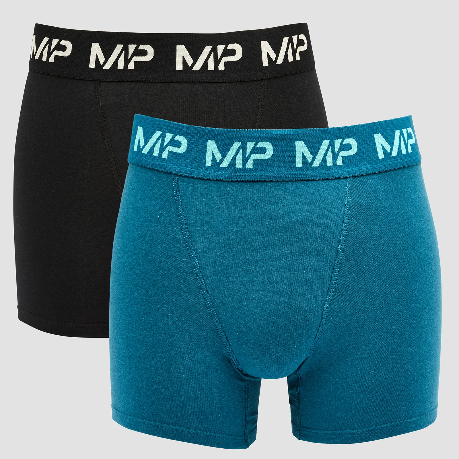 MP Men's Limited Edition Impact Essentials Boxers (2 Pack) - Black/Teal - XXS 图片 1