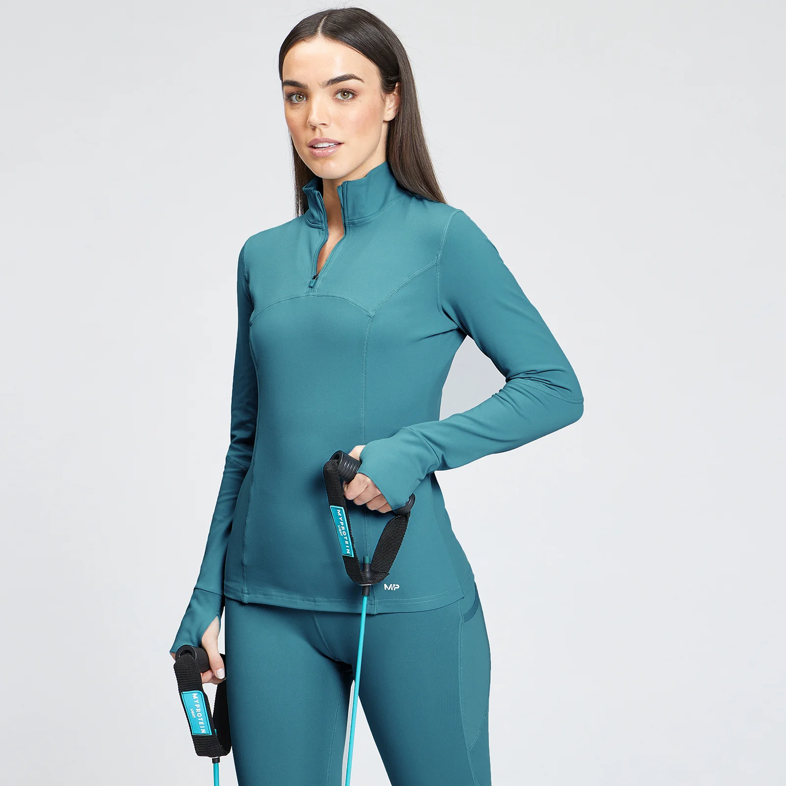 MP Women's Power 1/4 Zip Top - Ocean Blue - XXS 图片 1