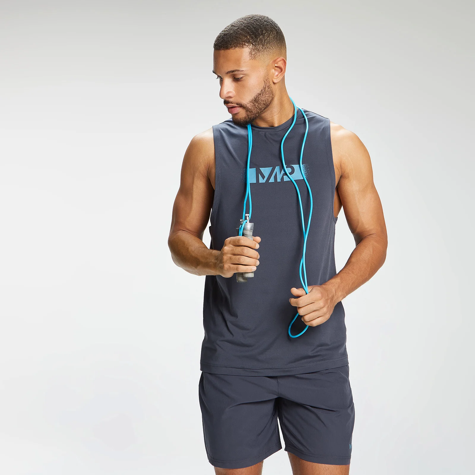 MP男士涂鸦图案训练背心-石墨色 - XXS 图片 1