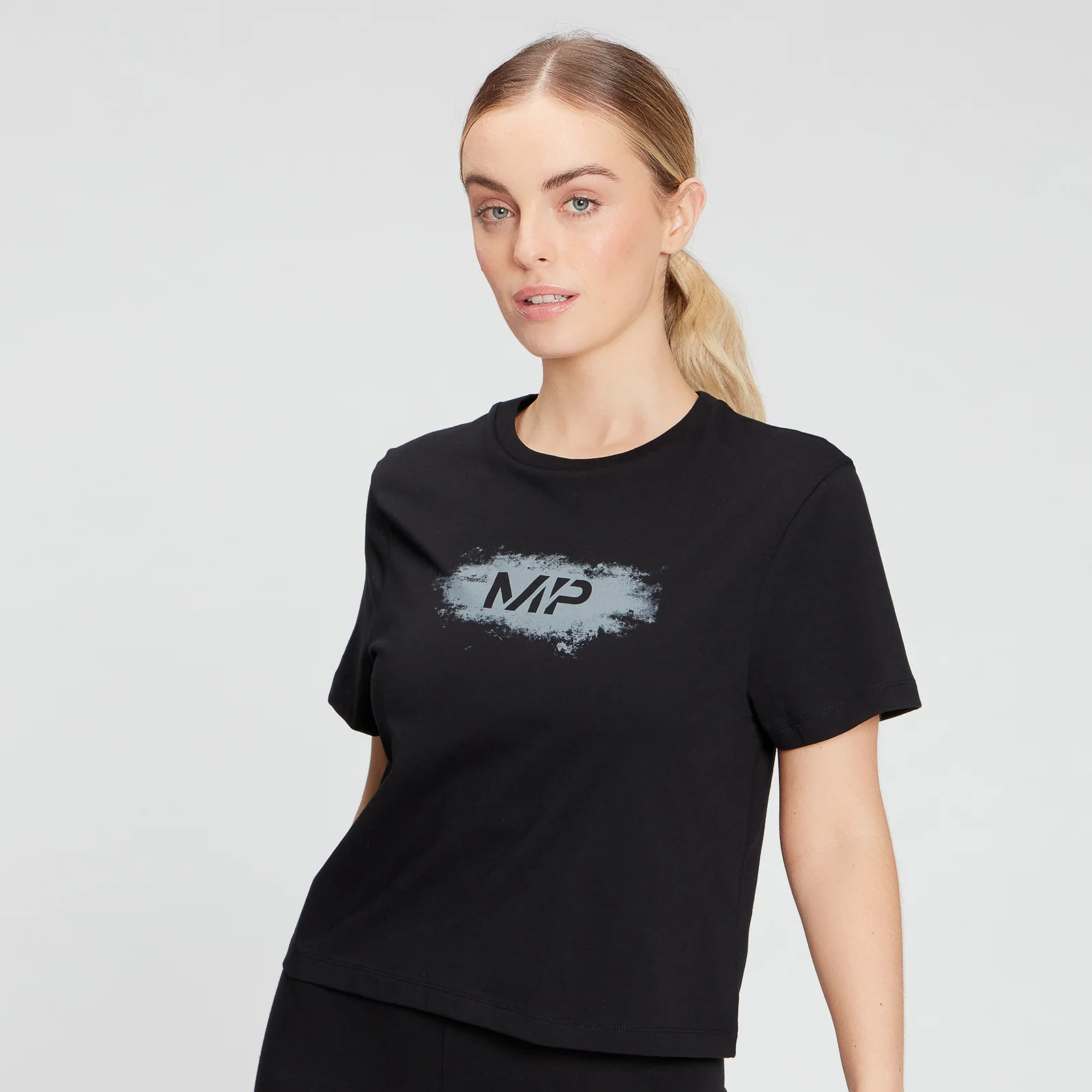 MP Women's Chalk Graphic Crop T-Shirt - Black - XXS 图片 1