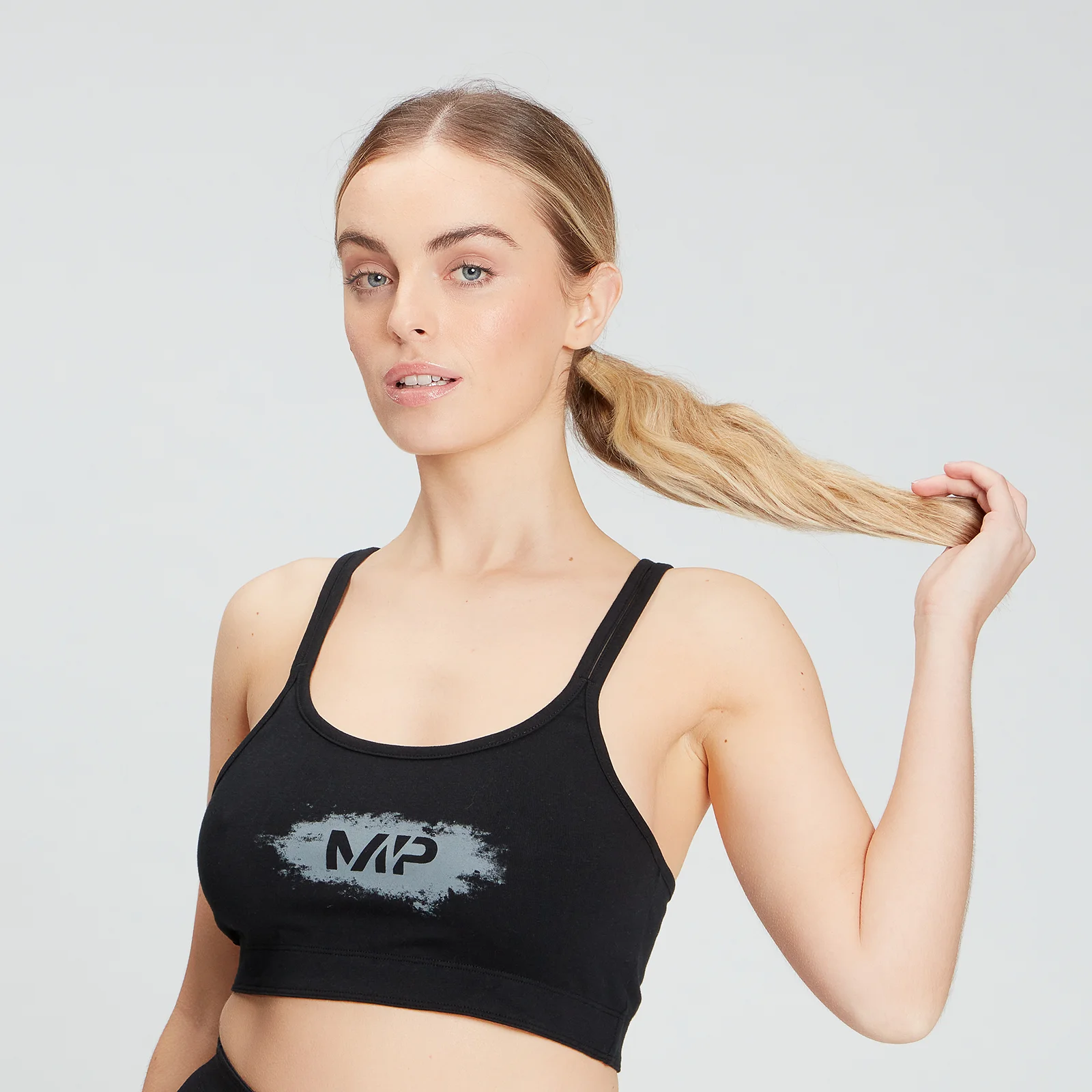 MP Women's Chalk Graphic Sports Bra - Black - XXS 图片 1