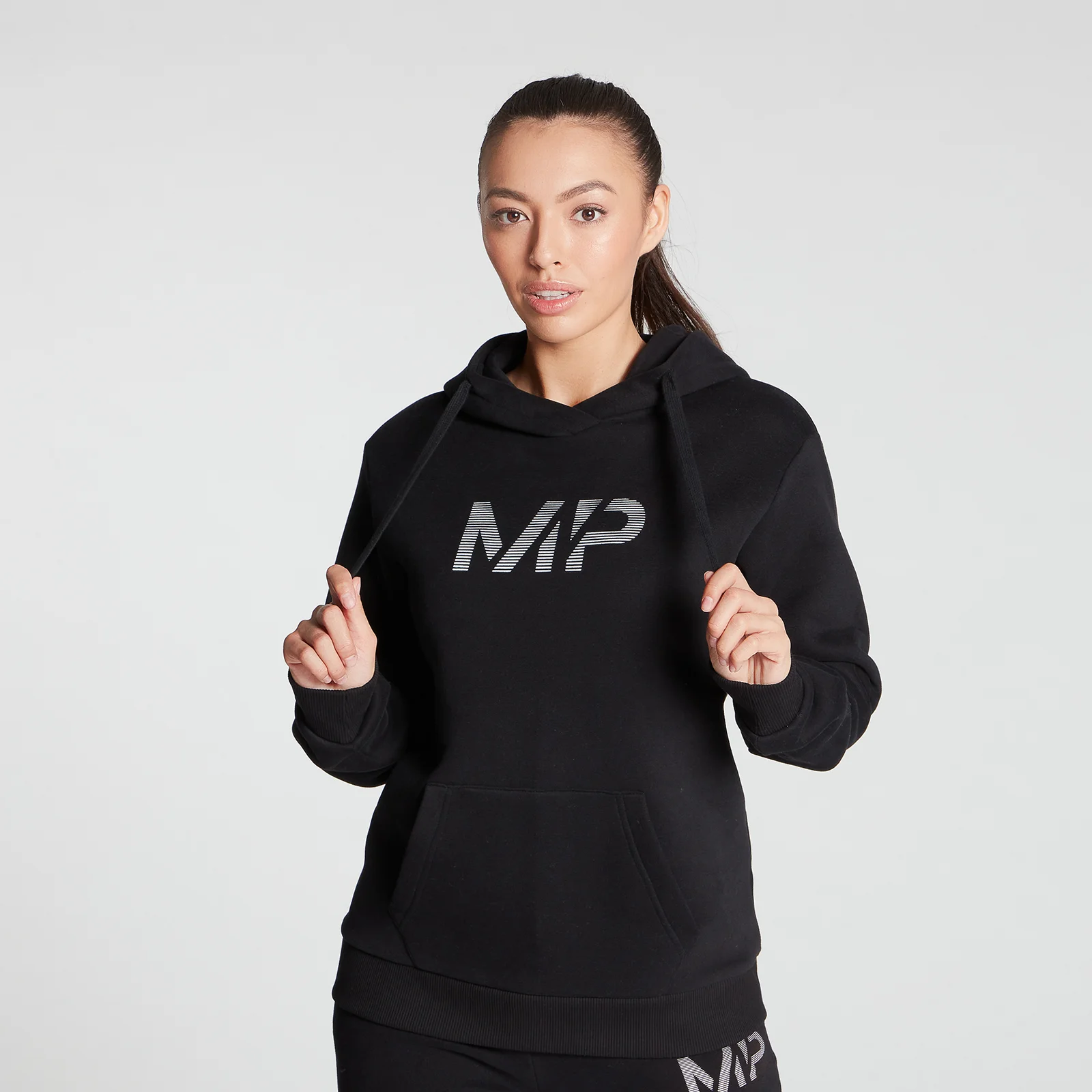 MP Women's Gradient Line Graphic Hoodie - Black - XXS 图片 1