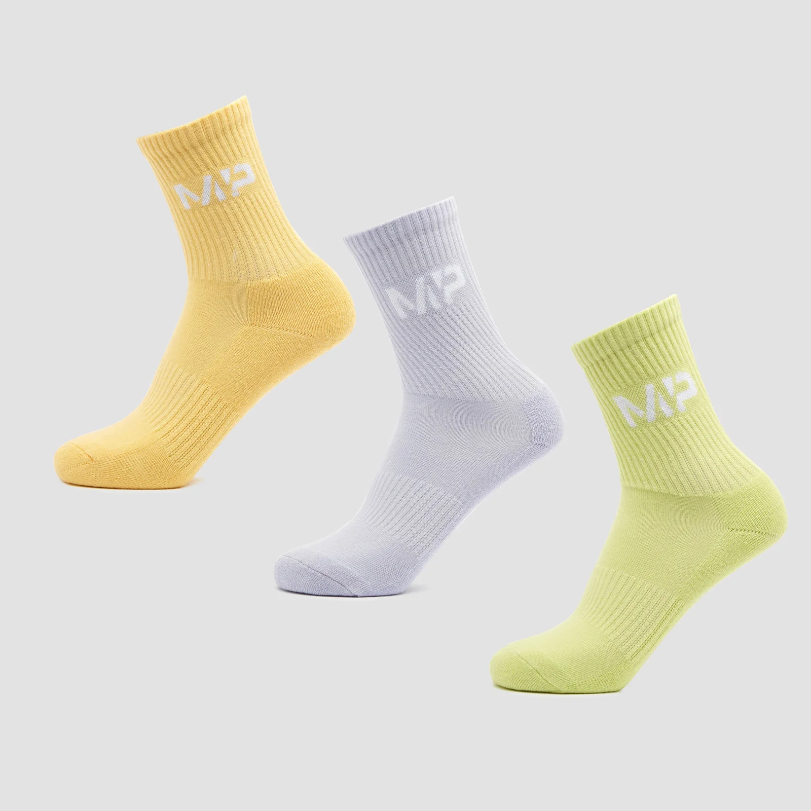 MP Women's Neon Brights Crew Socks (3 Pack) Butterfly/Banana/Lavender - UK 3-6 图片 1