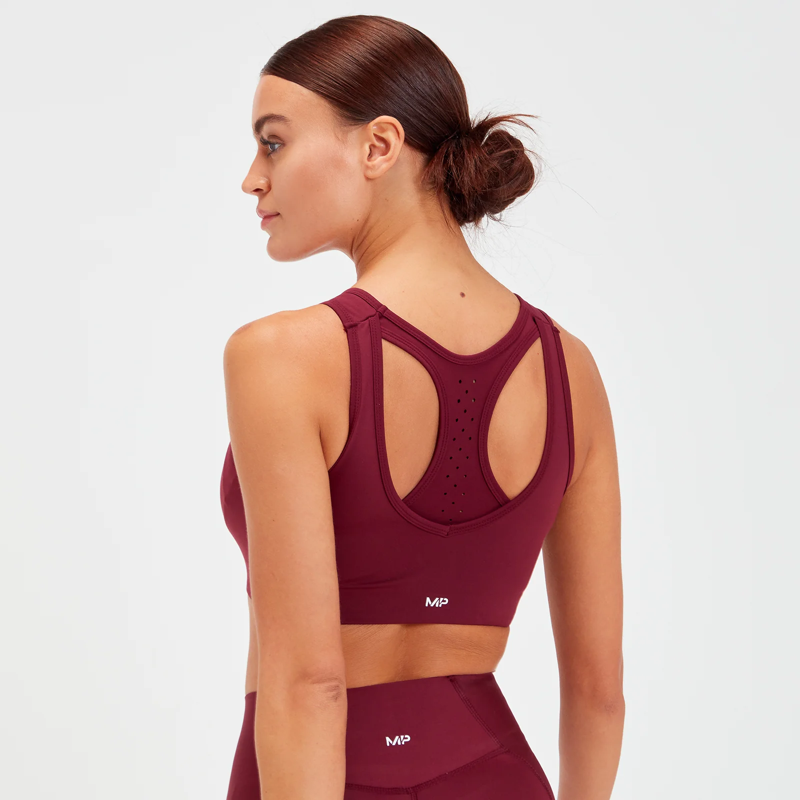 MP Women's Sculpt Laser Cut Sports Bra - Port - XXS 图片 1