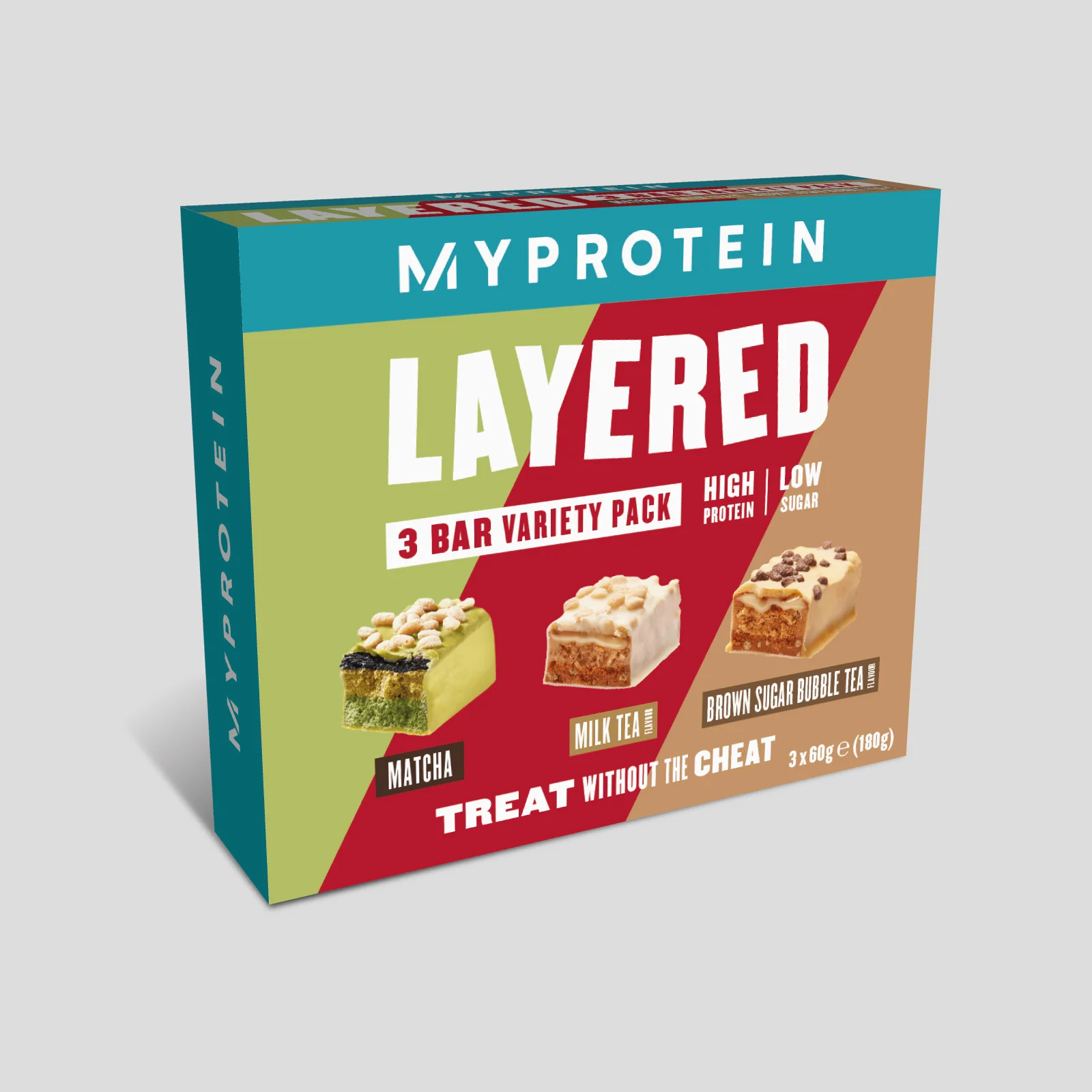 六层夹心蛋白棒(3根装) - 3 x 60g - 抹茶,英式奶茶,黑糖珍珠奶茶 图片 1