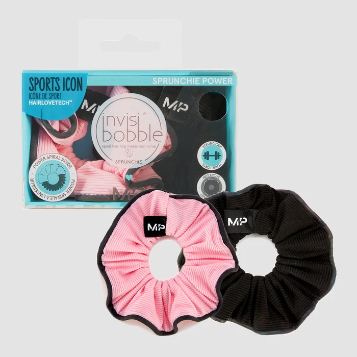 MP X Invisibobble®Power系列反光发圈 - 黑/粉 - 2件装