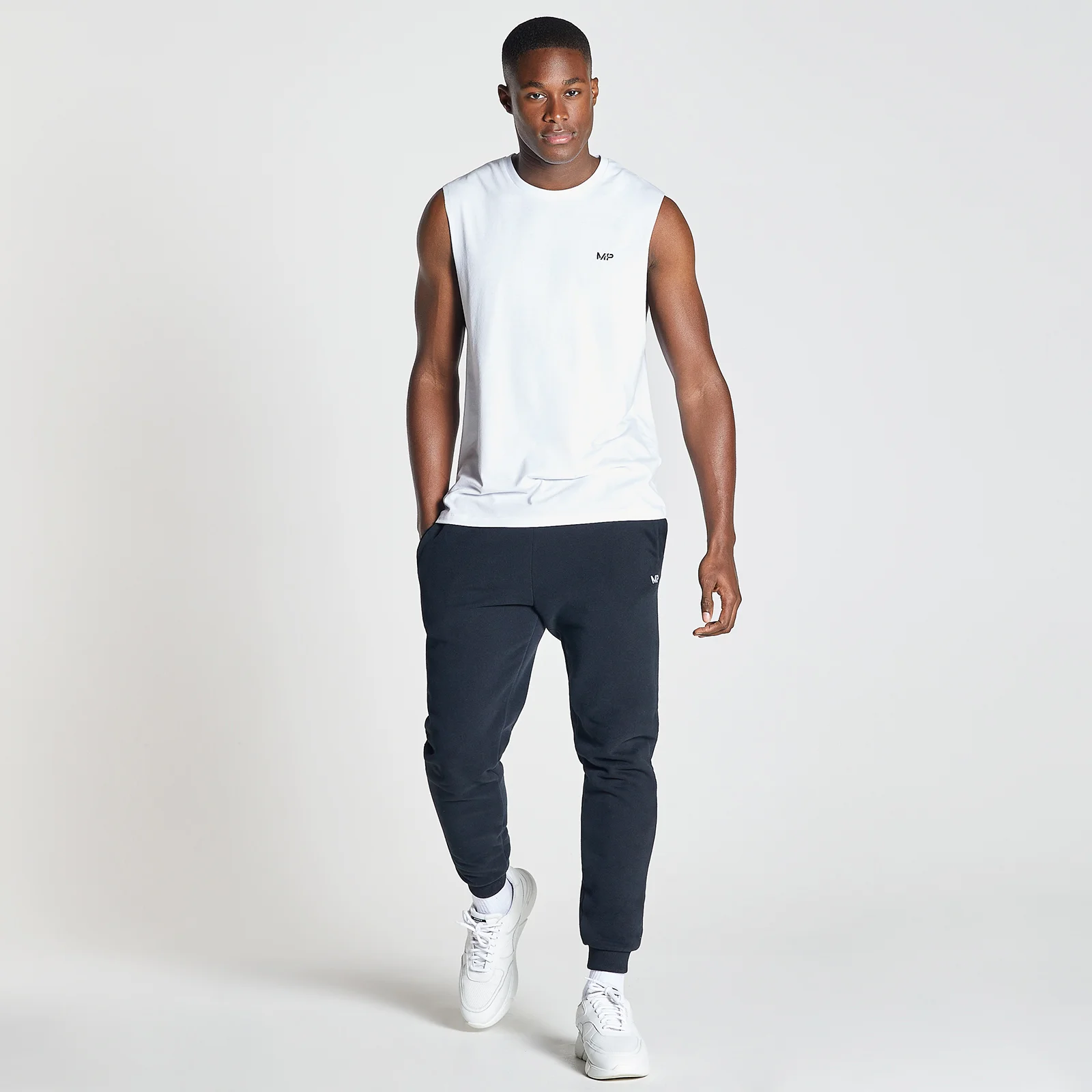 MP男装Essential Drirelease Drop Armhole Tank Top - 白色 - XXS 图片 1