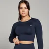 MP女士Shape Seamless塑形无缝系列长袖短款上衣 - 海军蓝
