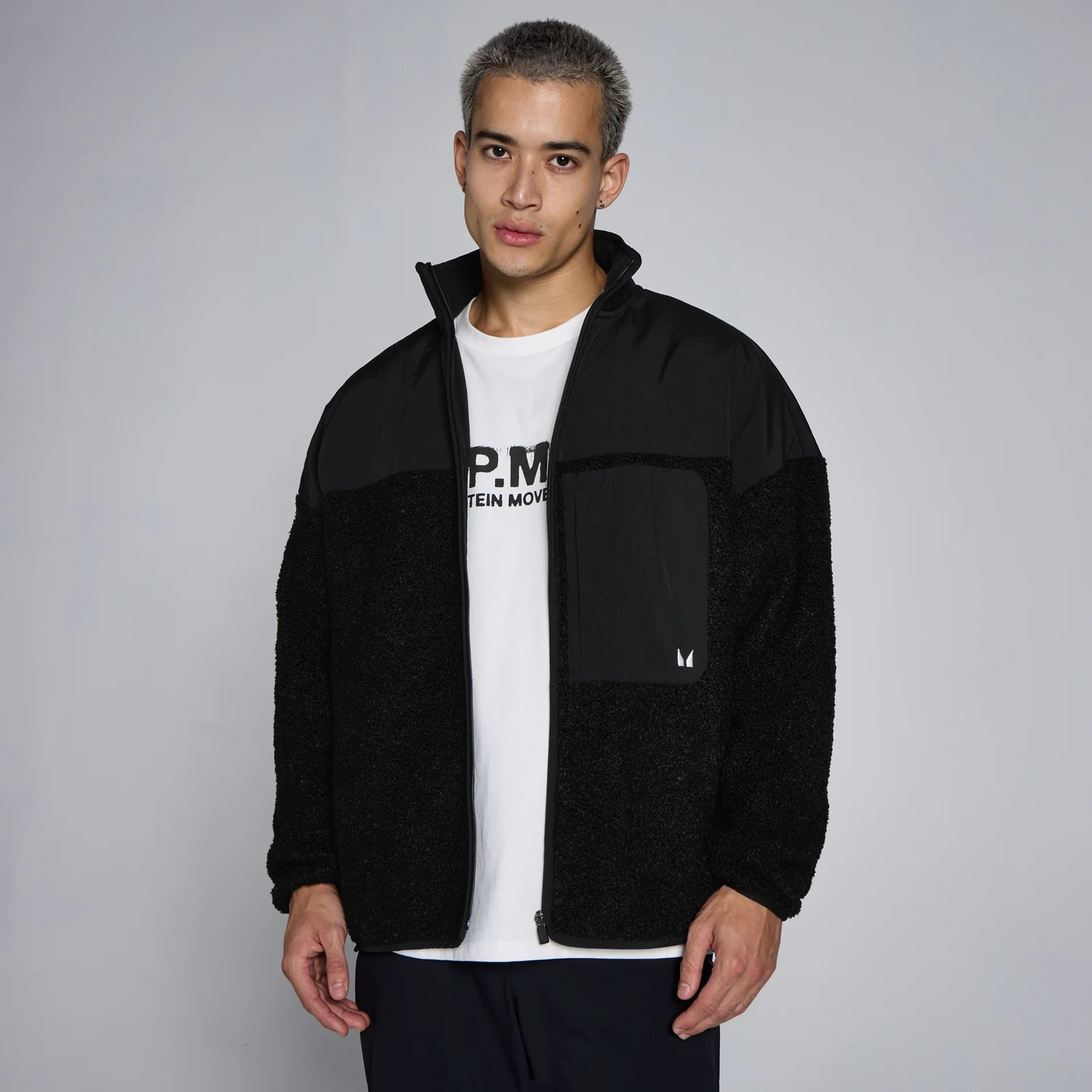 Lifestyle生活方式系列男士混纺摇粒绒外套 - 黑色 - XXL 图片 1