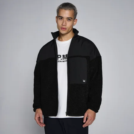 Lifestyle生活方式系列男士混纺摇粒绒外套 - 黑色