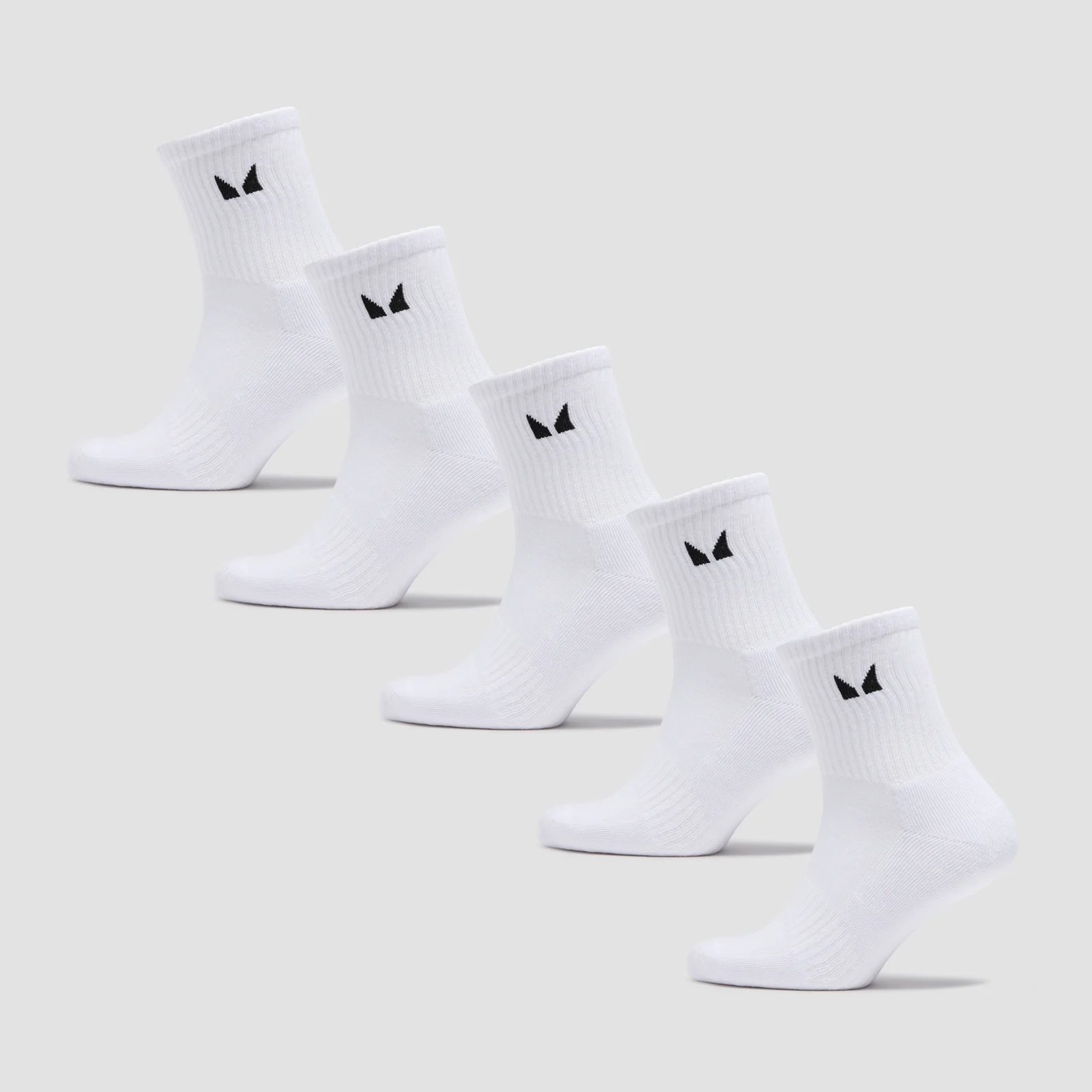 MP Unisex Crew Socks (5 Pack) - White - UK 9-11 图片 1