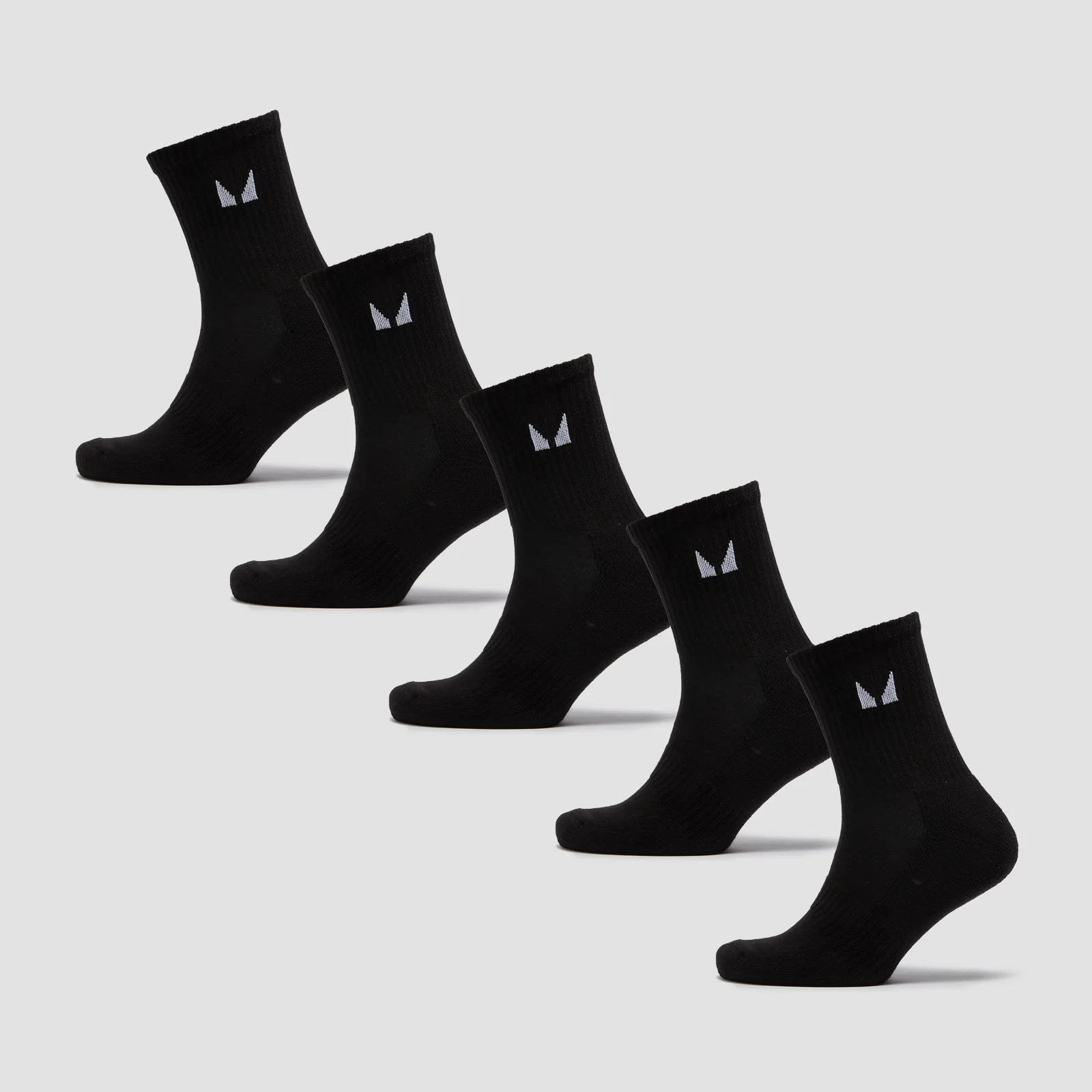 MP Unisex Crew Socks (5 Pack) - Black - UK 6-8 图片 1