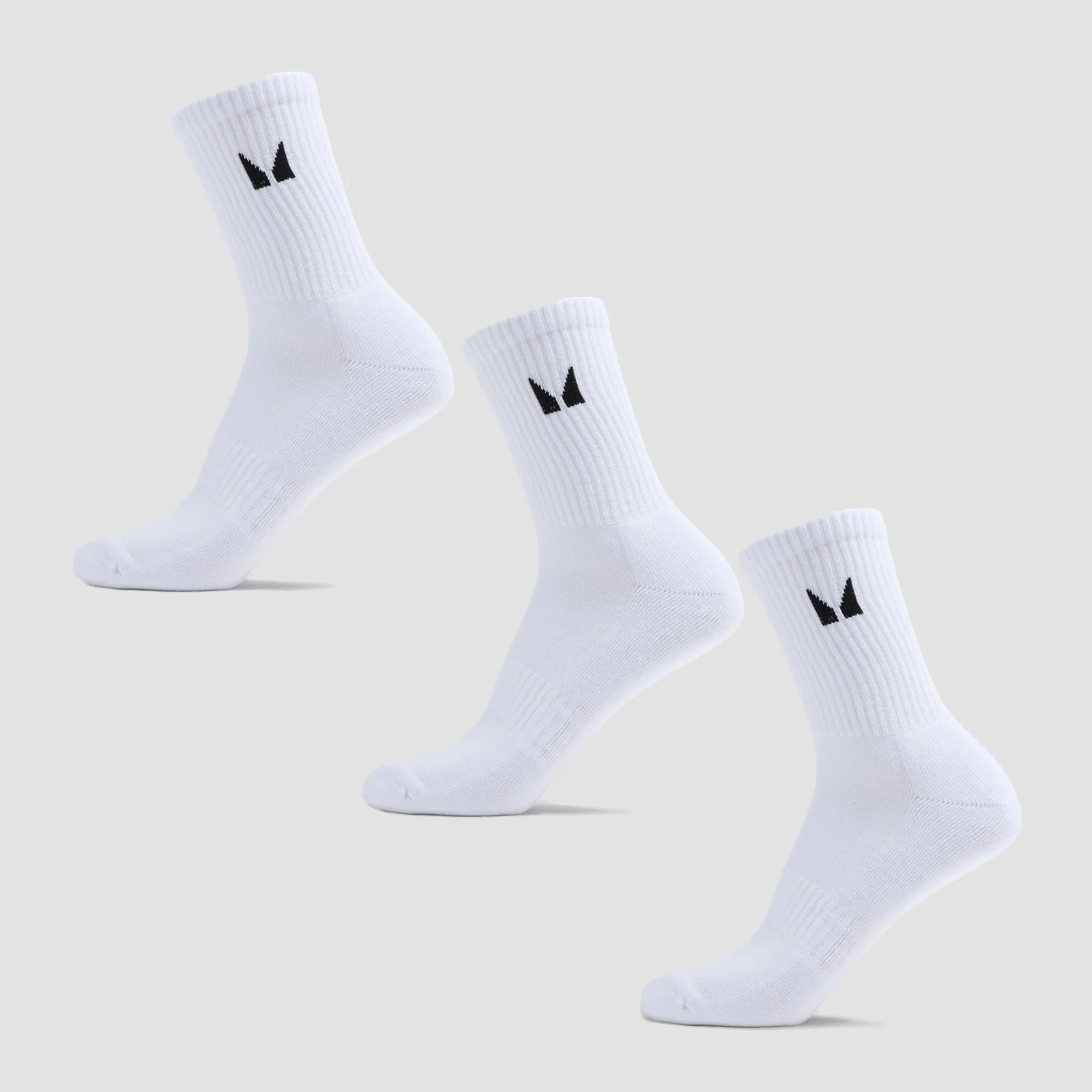 MP Unisex Crew Socks (3 Pack) - White - UK 9-11 图片 1