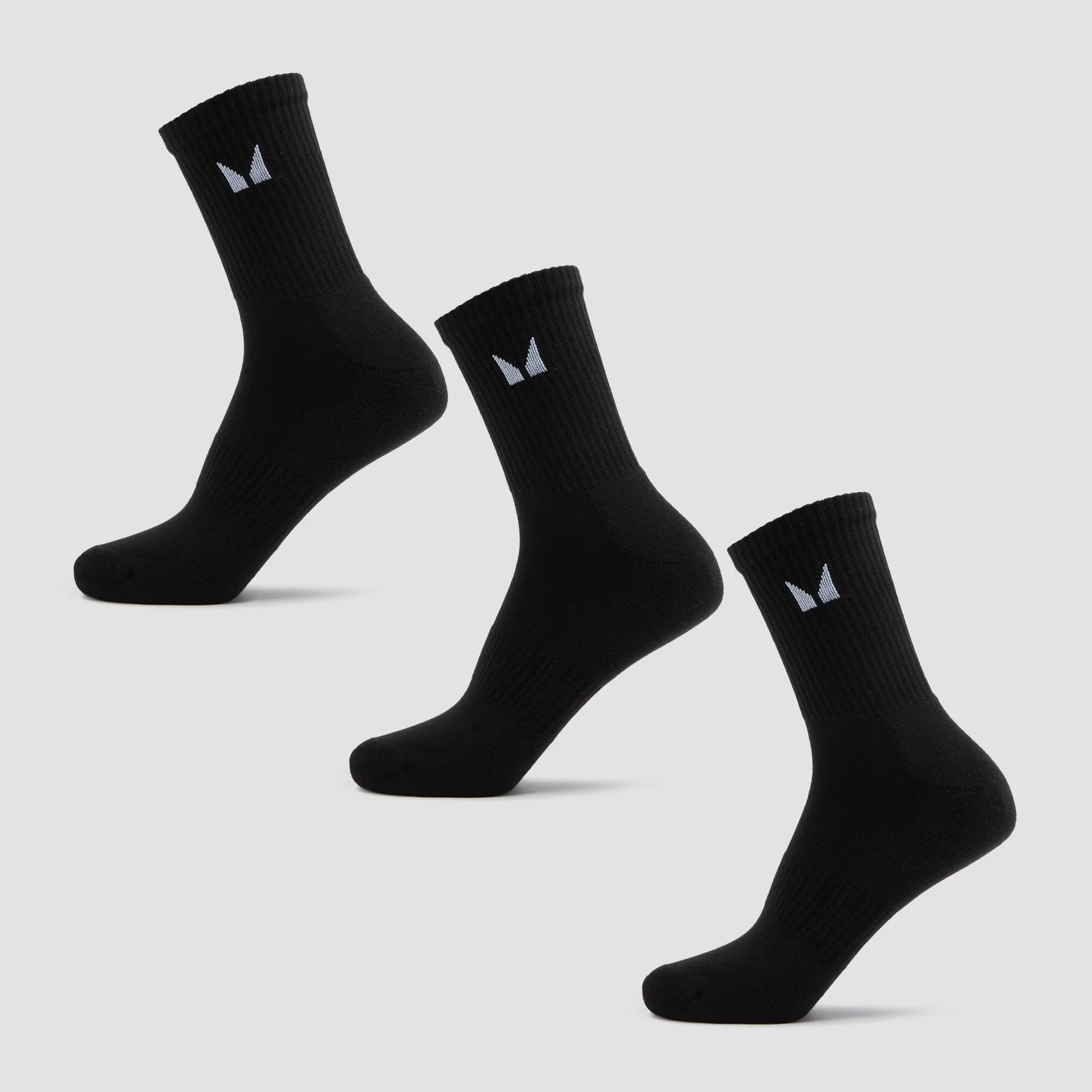 MP Unisex Crew Socks (3 Pack) - Black - UK 6-8 图片 1