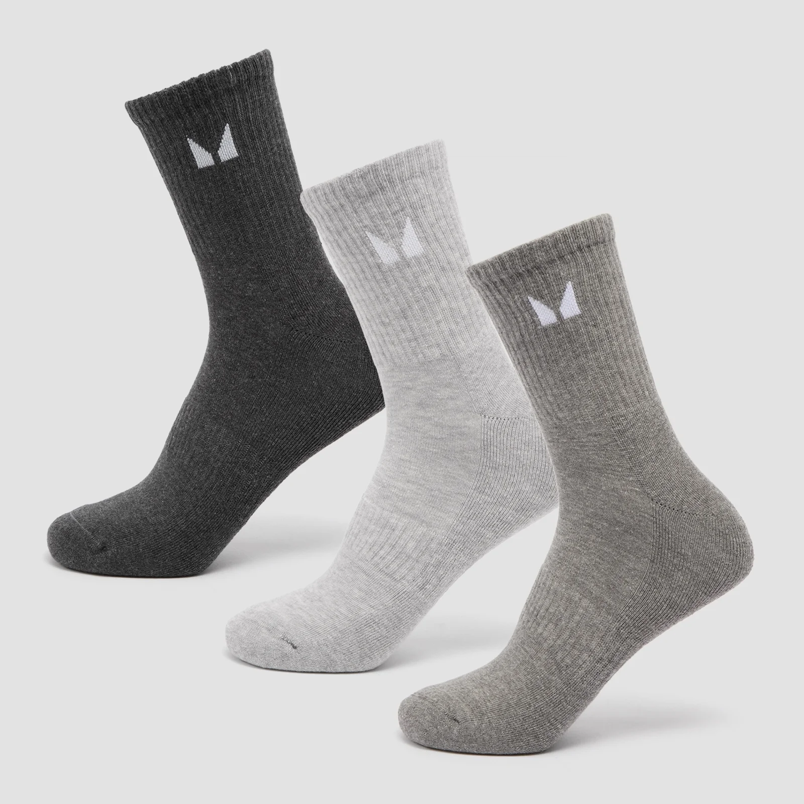 MP Unisex Crew Socks (3 Pack) - Grey - UK 9-11 图片 1
