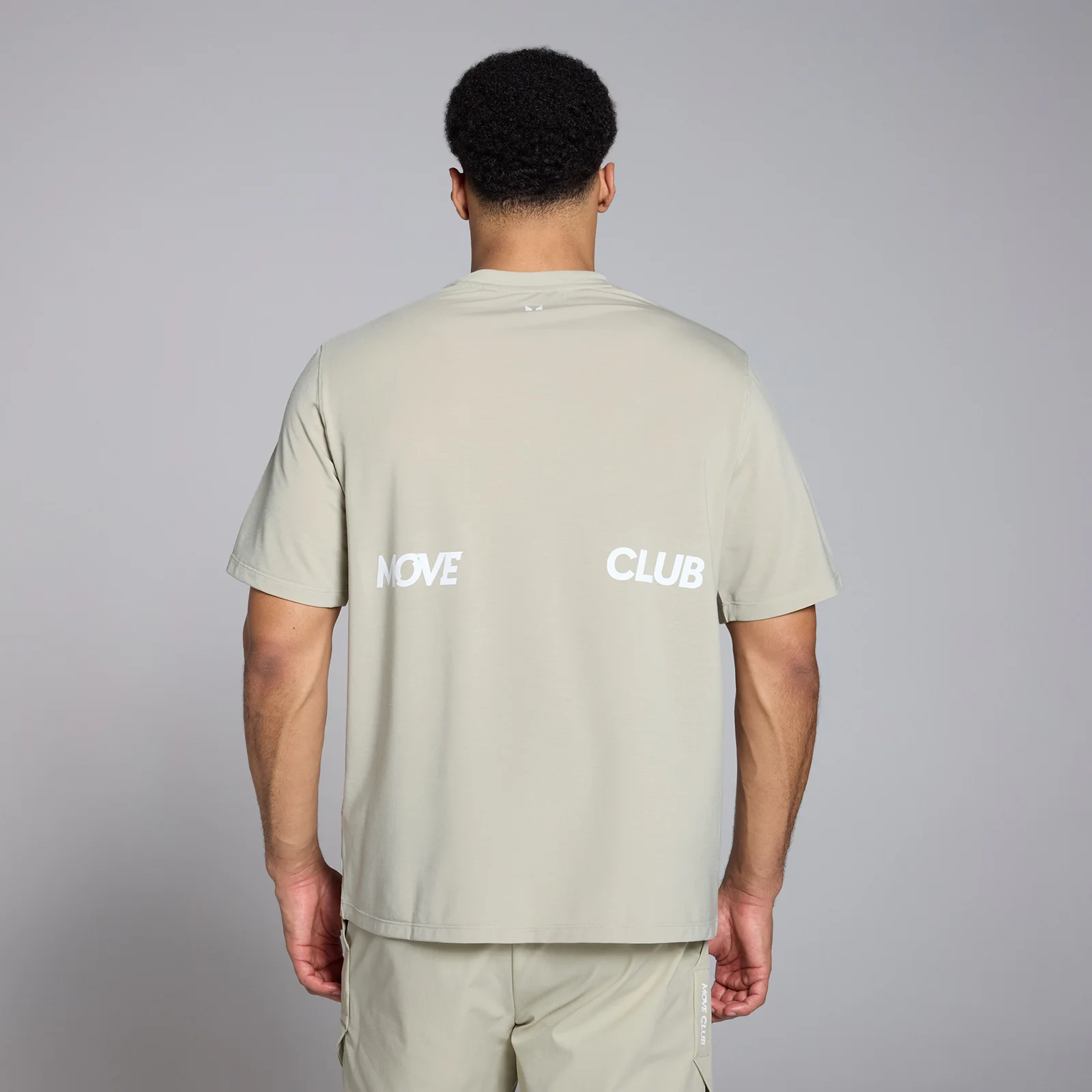 Tempo节奏系列男士超大版型印花T恤 - 盐灰 - S 图片 1