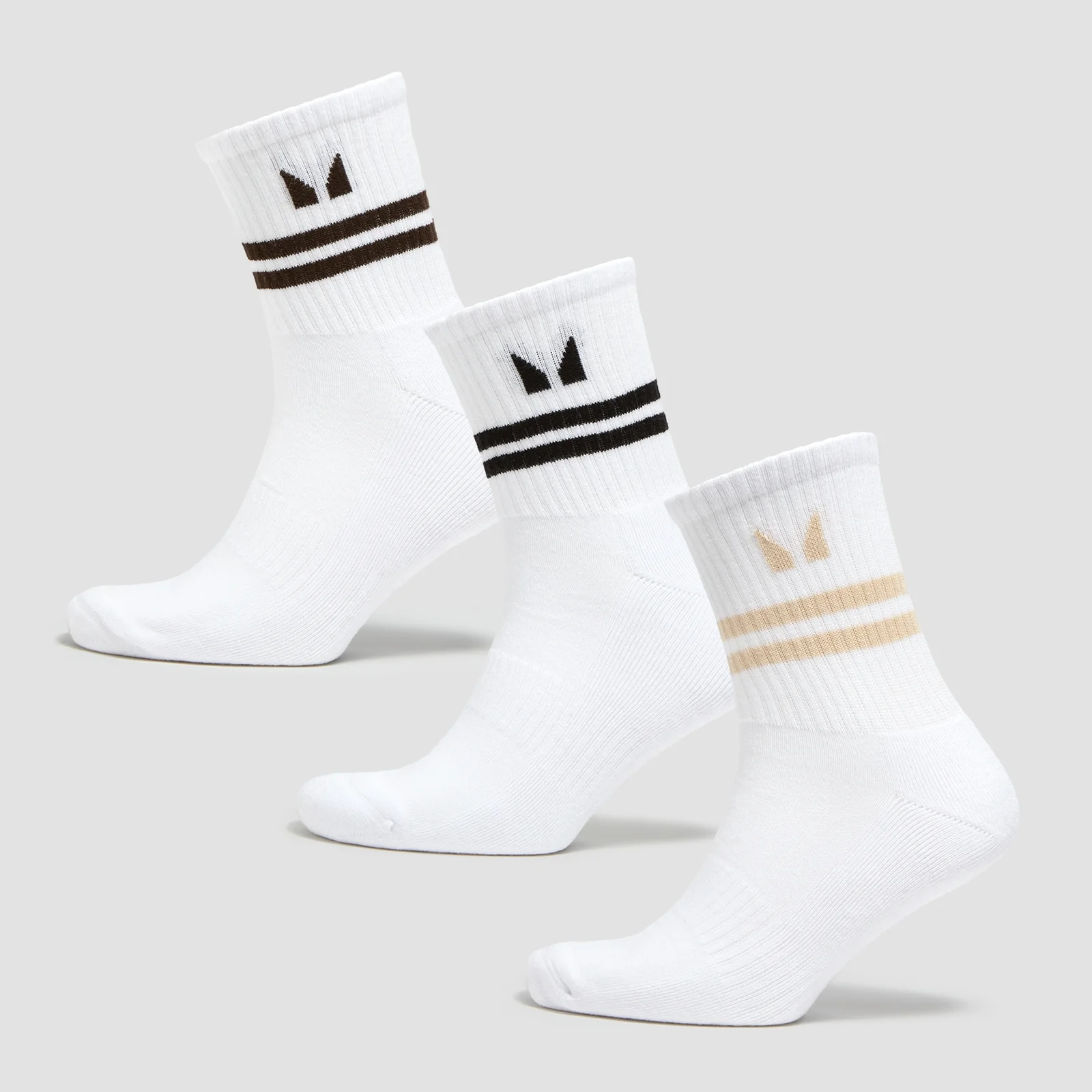 MP Tatiana 3pk Crew Socks - White/Coffee - UK 6-8 图片 1