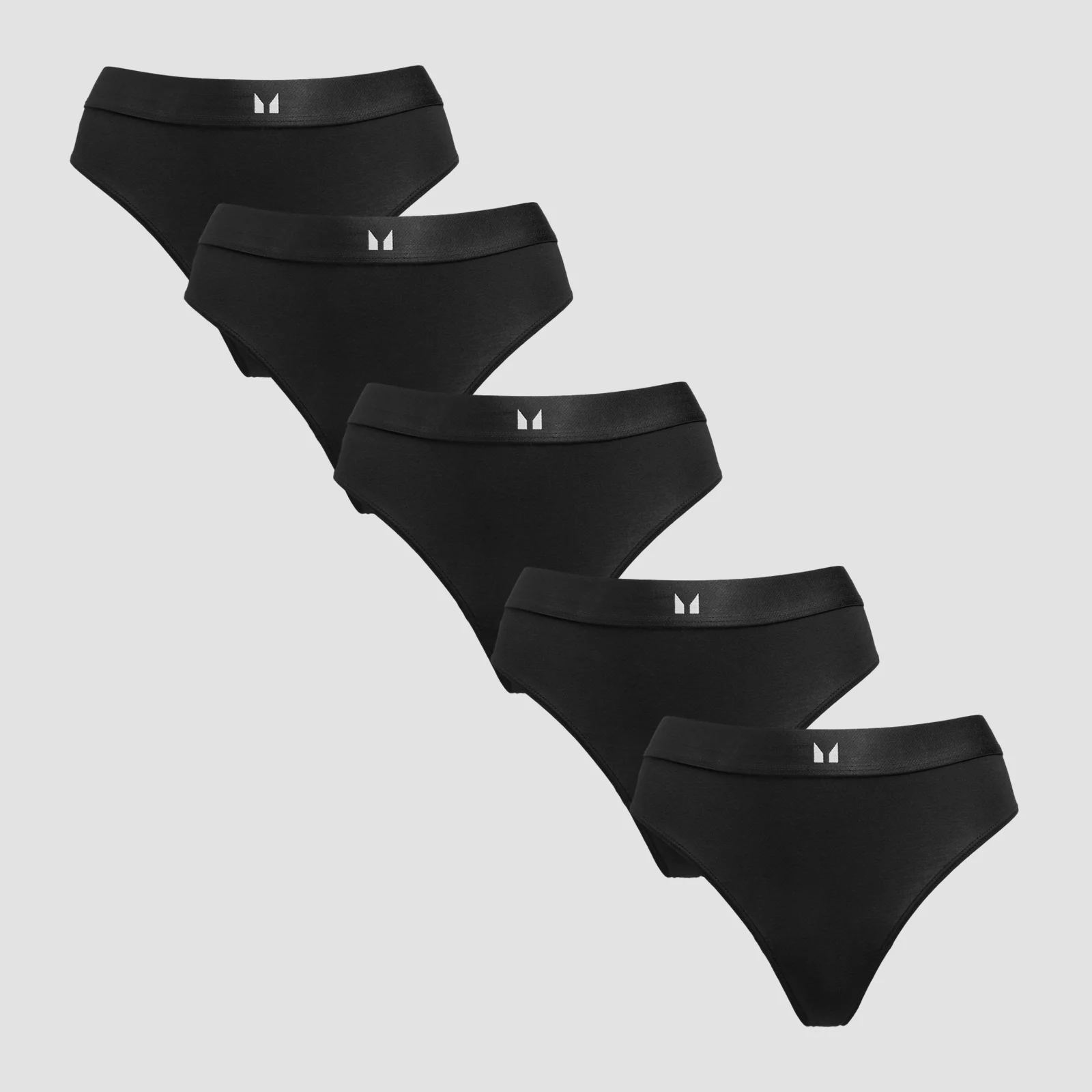 MP Women's Mid Rise Thong (5 Pack) - Black - L 图片 1
