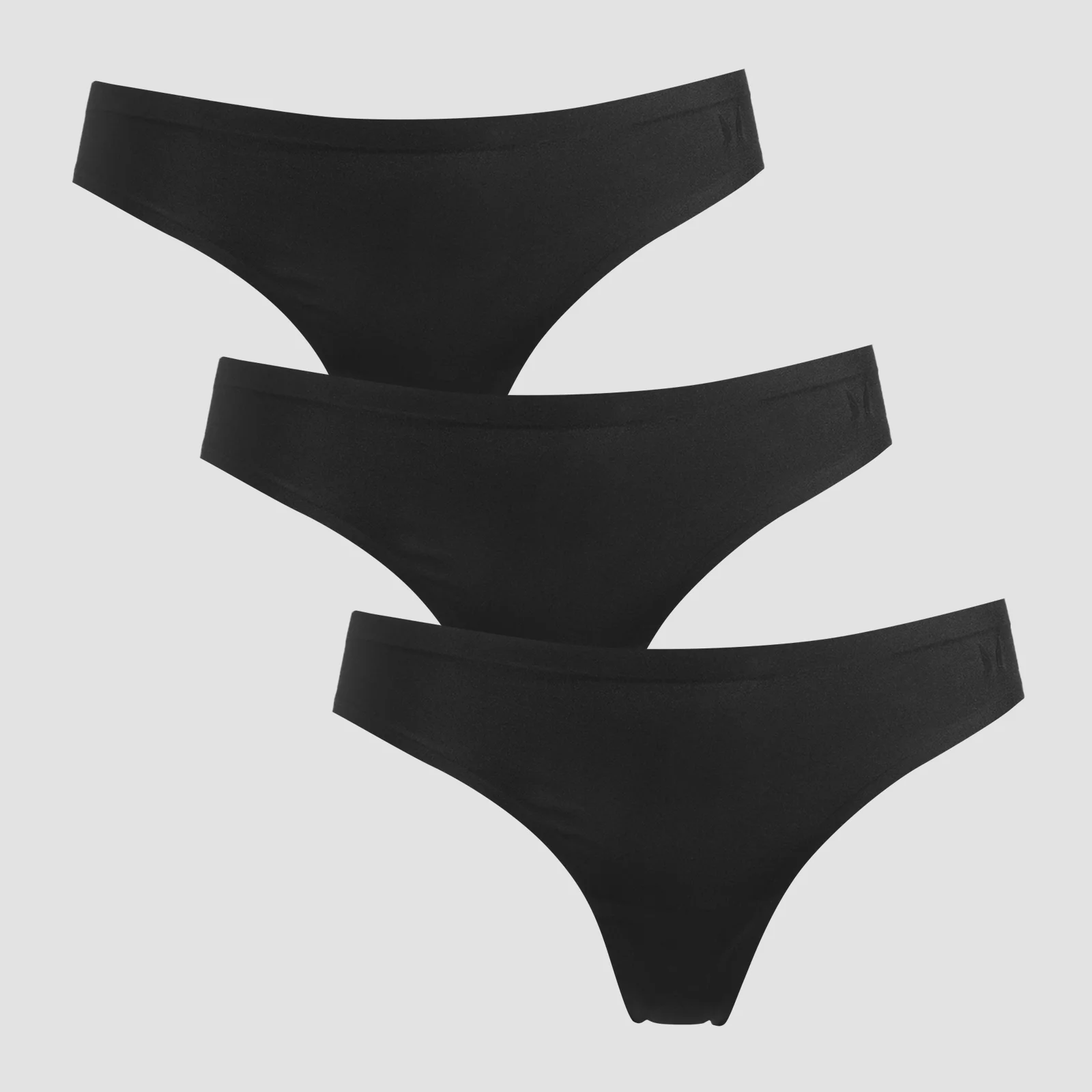 MP Women's Mid Rise No VPL Thong (3 Pack) - Black - L 图片 1