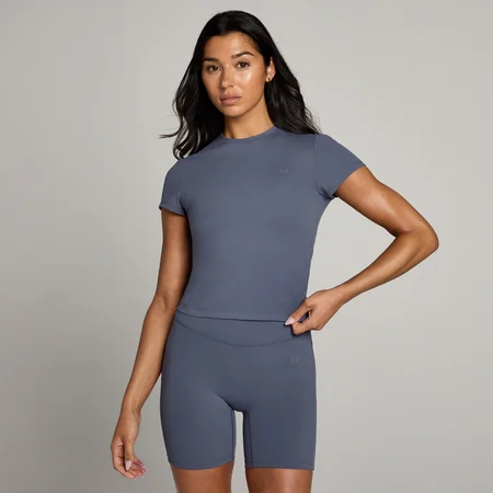 Tempo节奏系列女士修身短袖T恤 - 炭蓝色