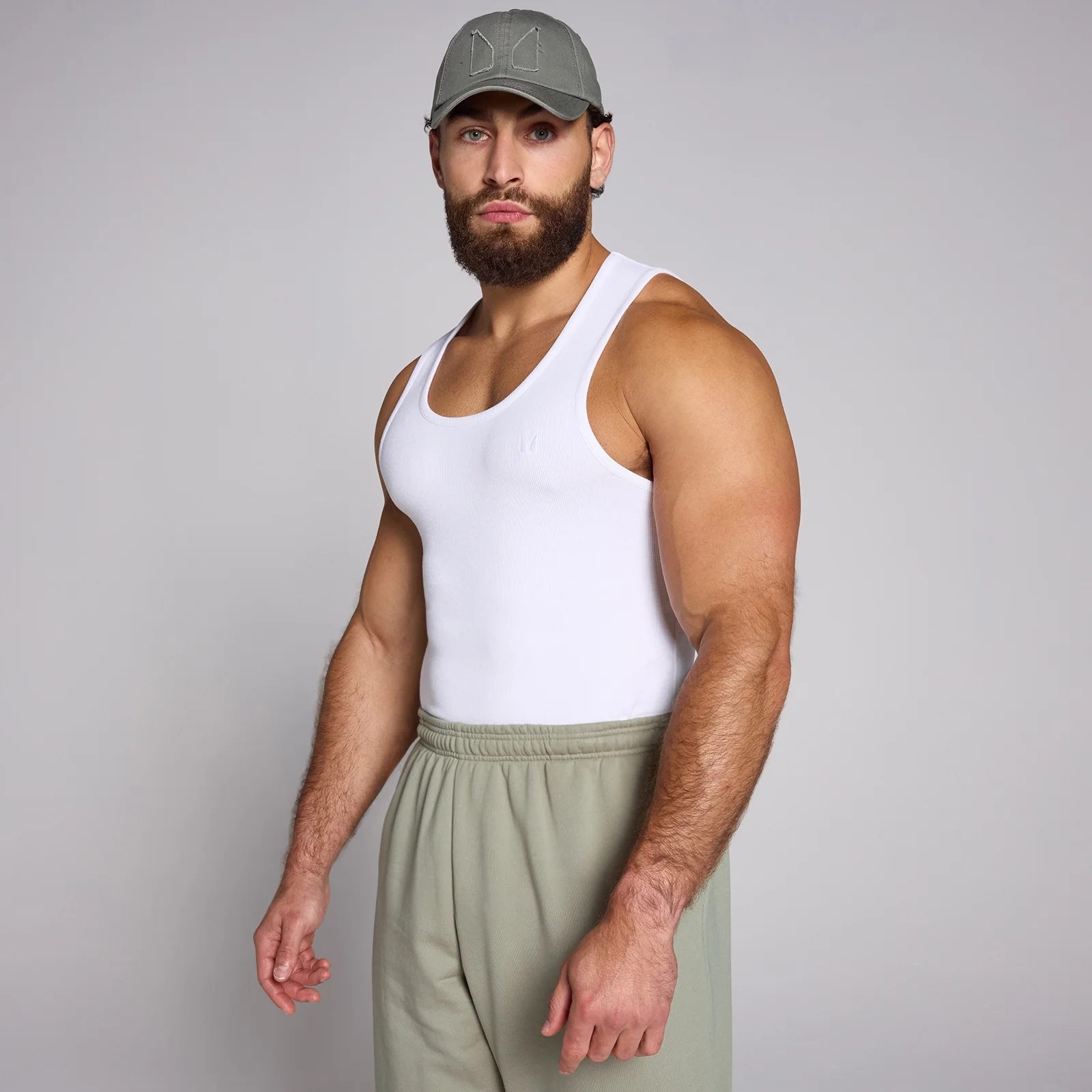 MP Men's Lift Ribbed Muscle Fit Tank - White - XS 图片 1