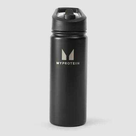 Myprotein再生金属翻盖吸管瓶500毫升 - 黑色