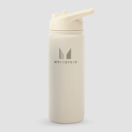 Myprotein再生金属翻盖吸管瓶500毫升 - 天然乳白色
