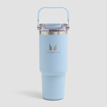 Myprotein再生金属顶部提手吸管水瓶900毫升 - 淡蓝色