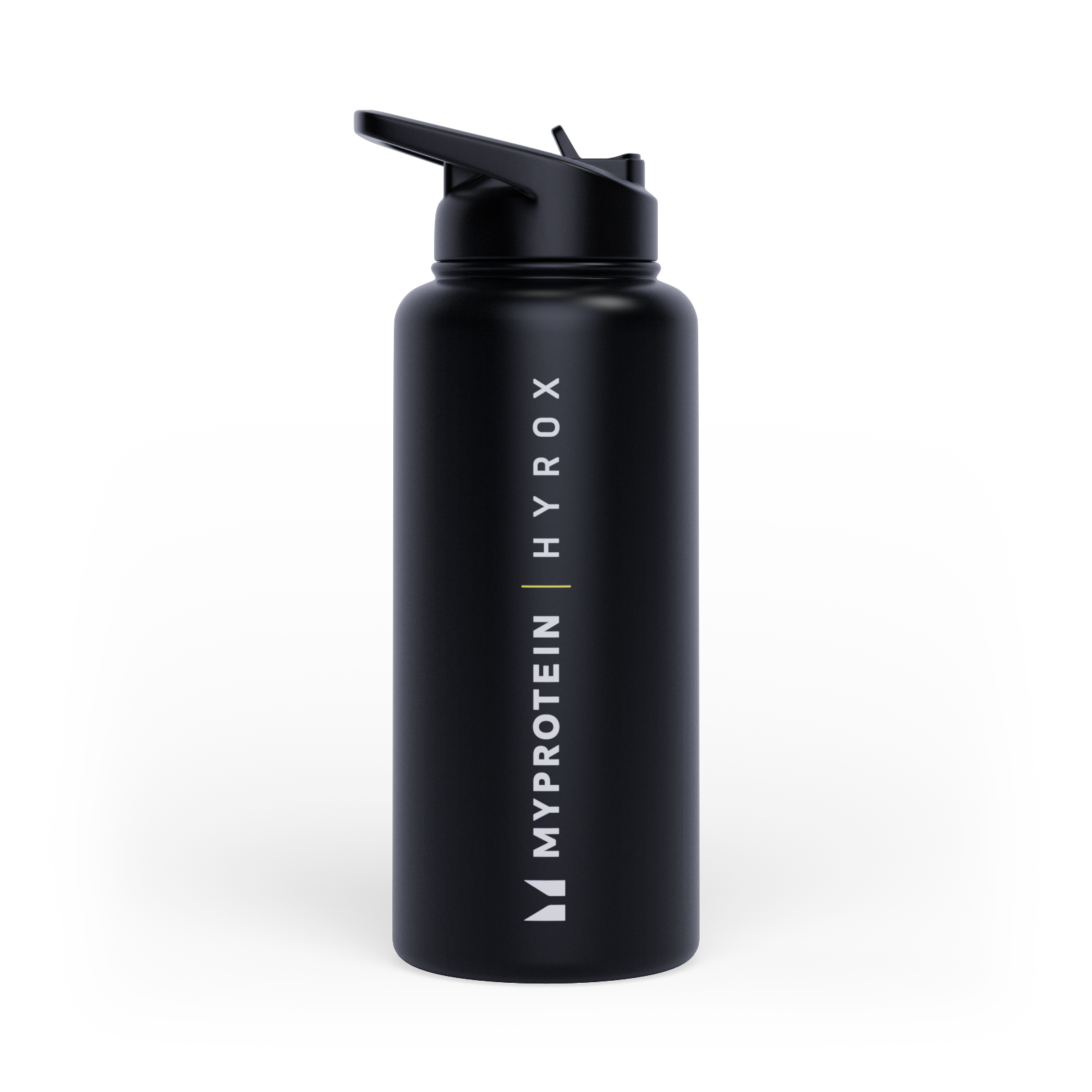 Myprotein Hyrox再生金属翻盖吸管水杯1升 - 黑色 图片 1