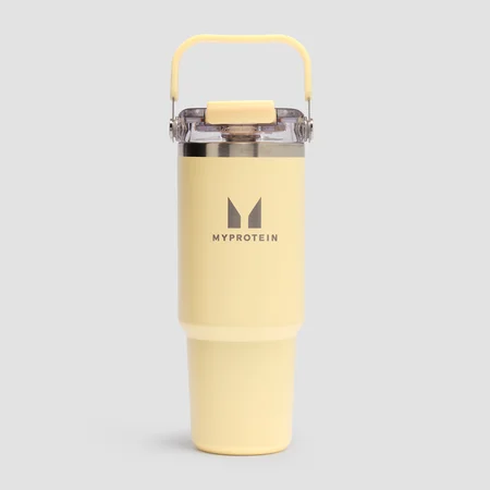 Myprotein 再生金属提手吸管水壶 900ml - 奶油色