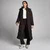 MP女士超长款填充羽绒服 - 可可色