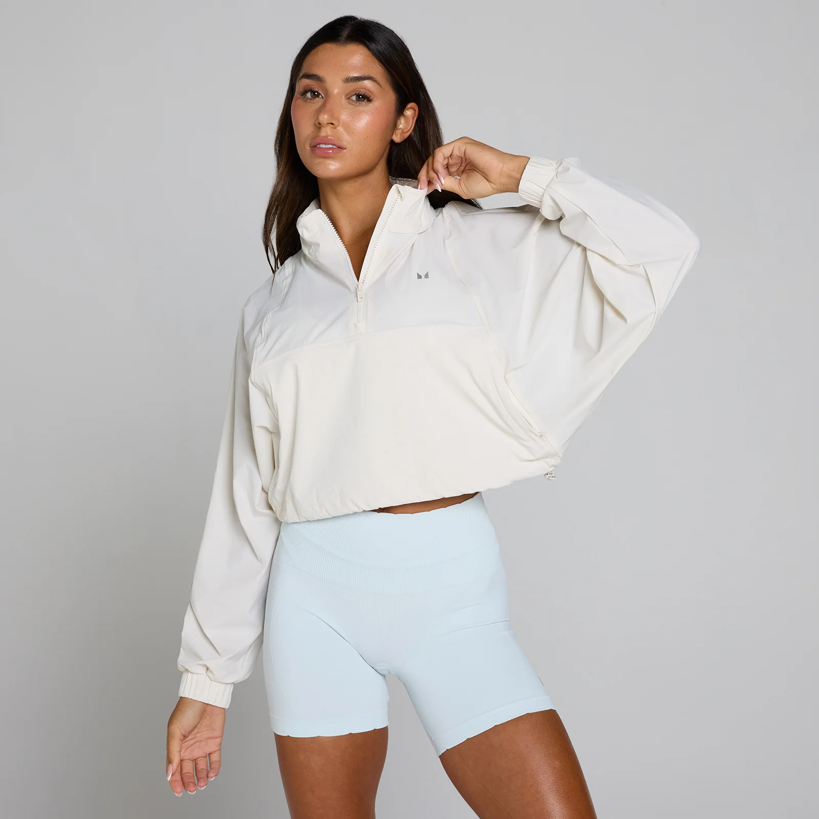 MP Women's Tempo Ultra 1/4 Zip Woven Jacket - Mist - L 图片 1