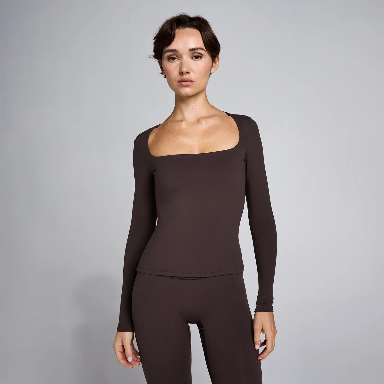 MP女士SculptForm方领长袖上衣 - 可可色 - M 图片 1