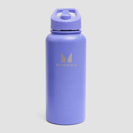 Myprotein再生金属翻盖吸管水壶1L - 力量靛蓝