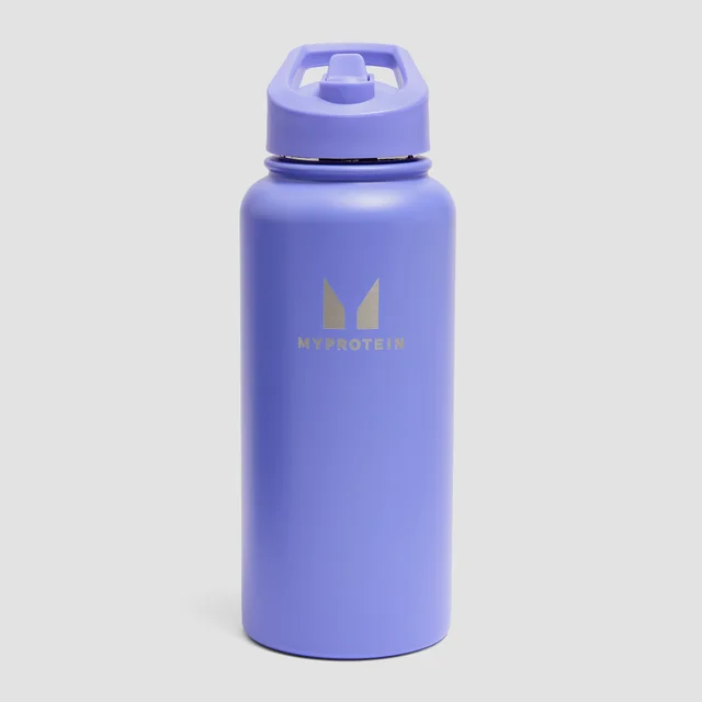 Myprotein再生金属翻盖吸管水壶1L - 力量靛蓝