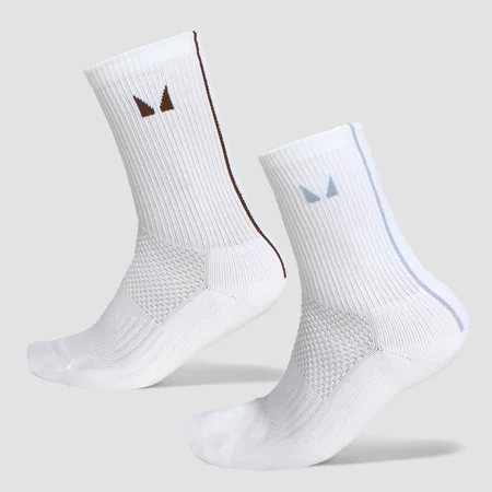 MP Stripe Running Socks (2 Pack) - Milk Chocolate/Denim Blue